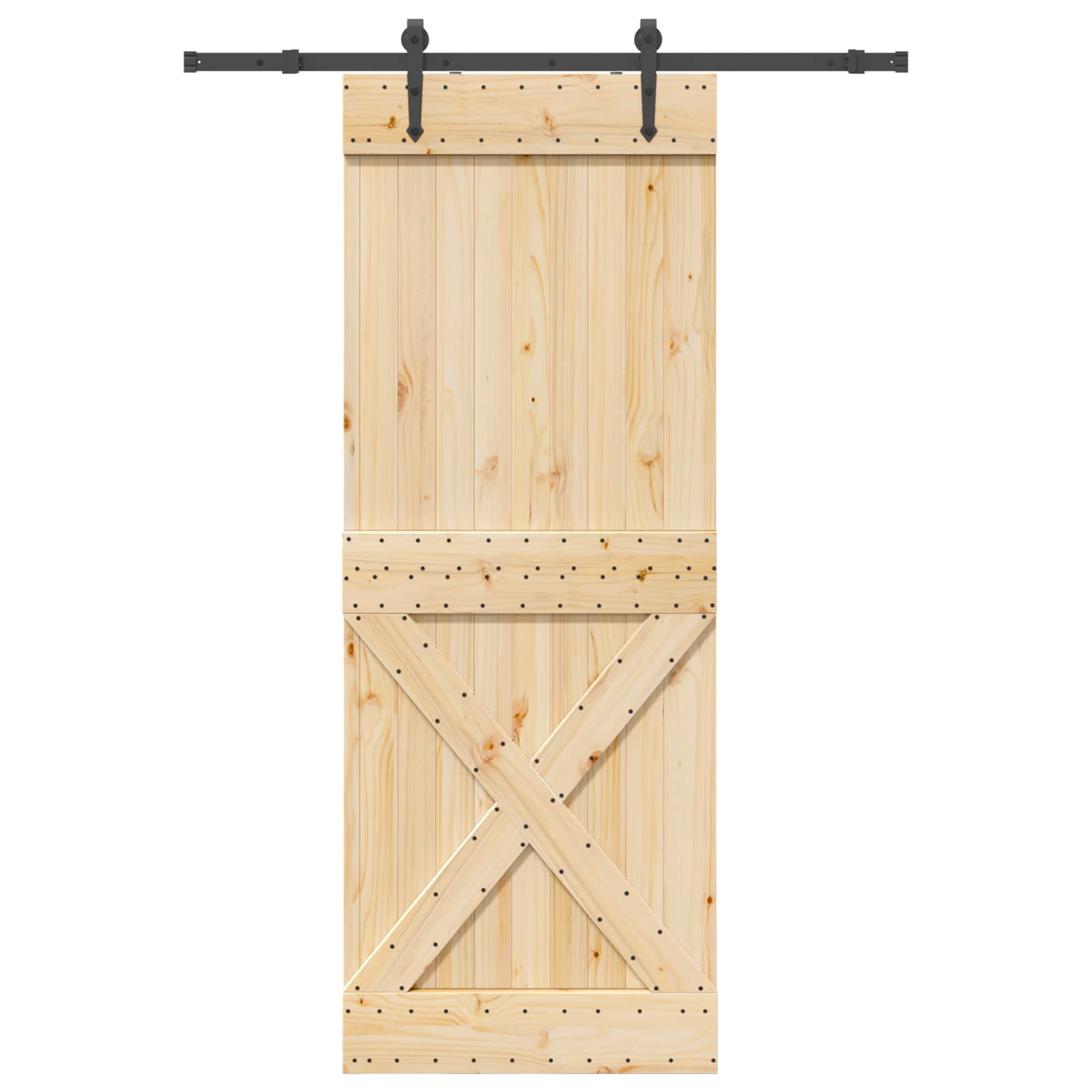 Klizna vrata NARVIK Prirodna i crna 85 x 210 cm (152,5 cm)