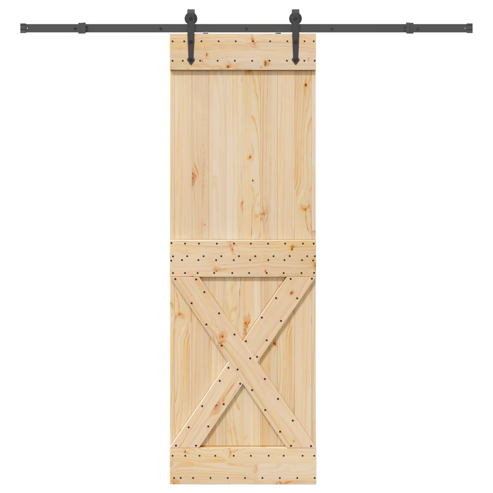 Klizna vrata NARVIK Prirodna i crna 70 x 210 cm (213,5 cm)