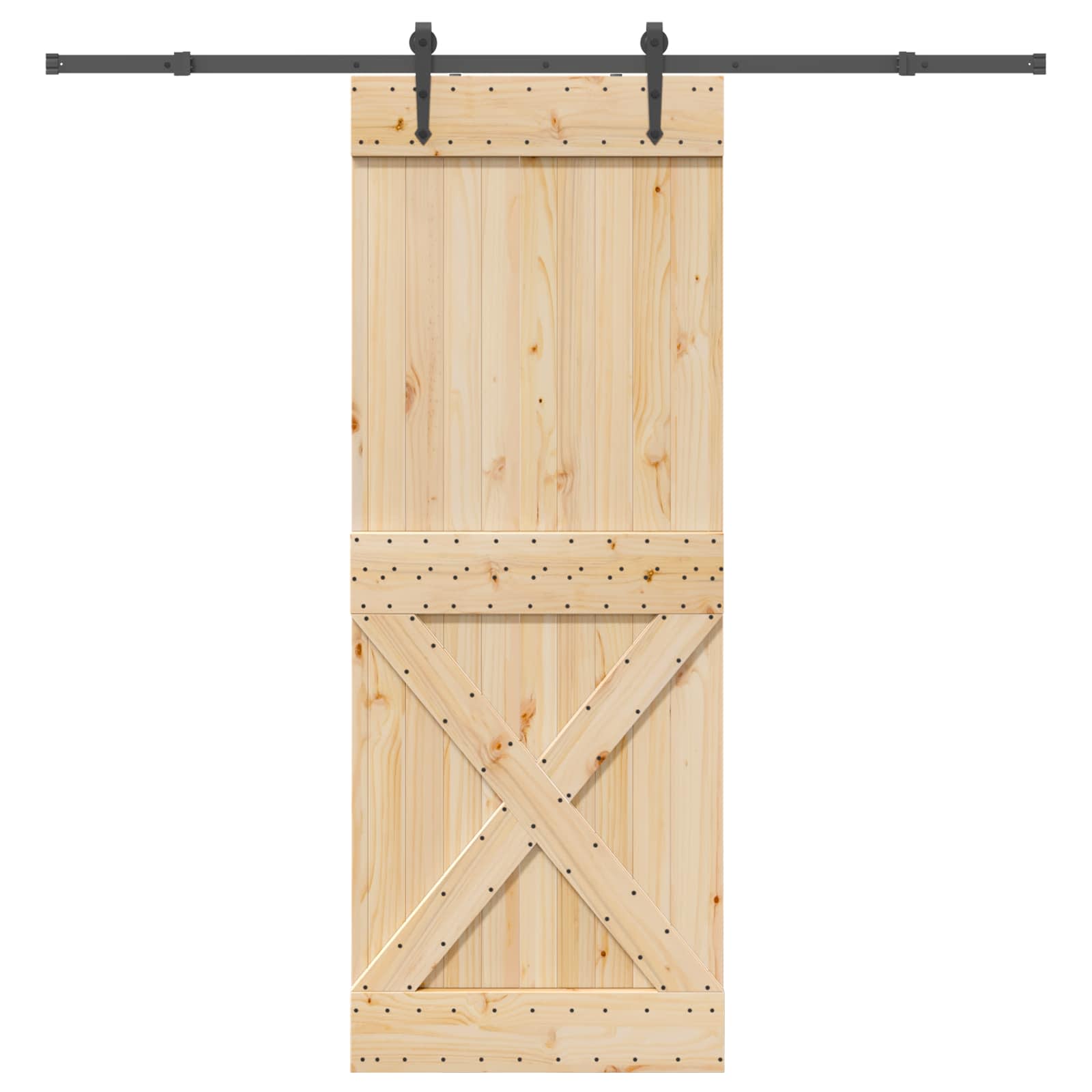 Klizna vrata NARVIK Prirodna i crna 85 x 210 cm (213,5 cm)