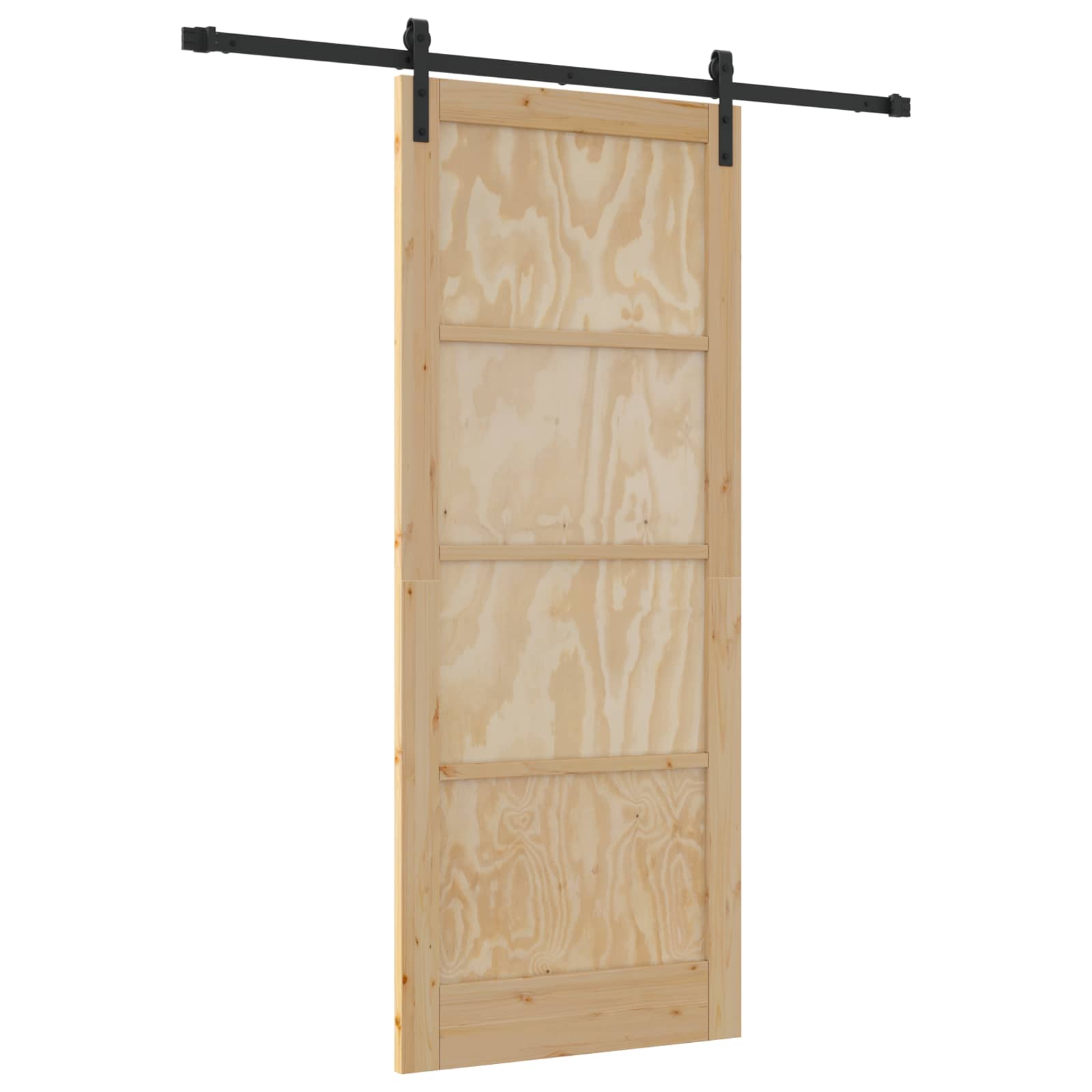 Klizna vrata Prirodna i crna 86 x 211 cm Masivna borovina