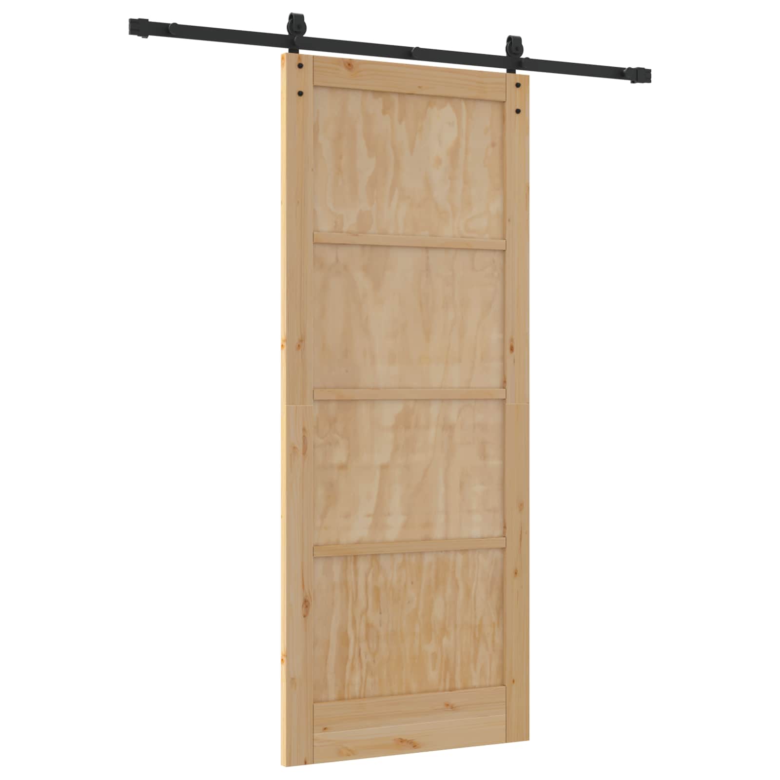 Klizna vrata Prirodna i crna 86 x 211 cm Masivna borovina