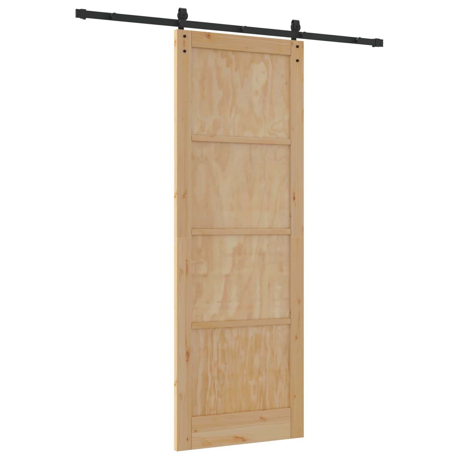 Klizna vrata Prirodna i crna 83 x 232 cm Masivna borovina