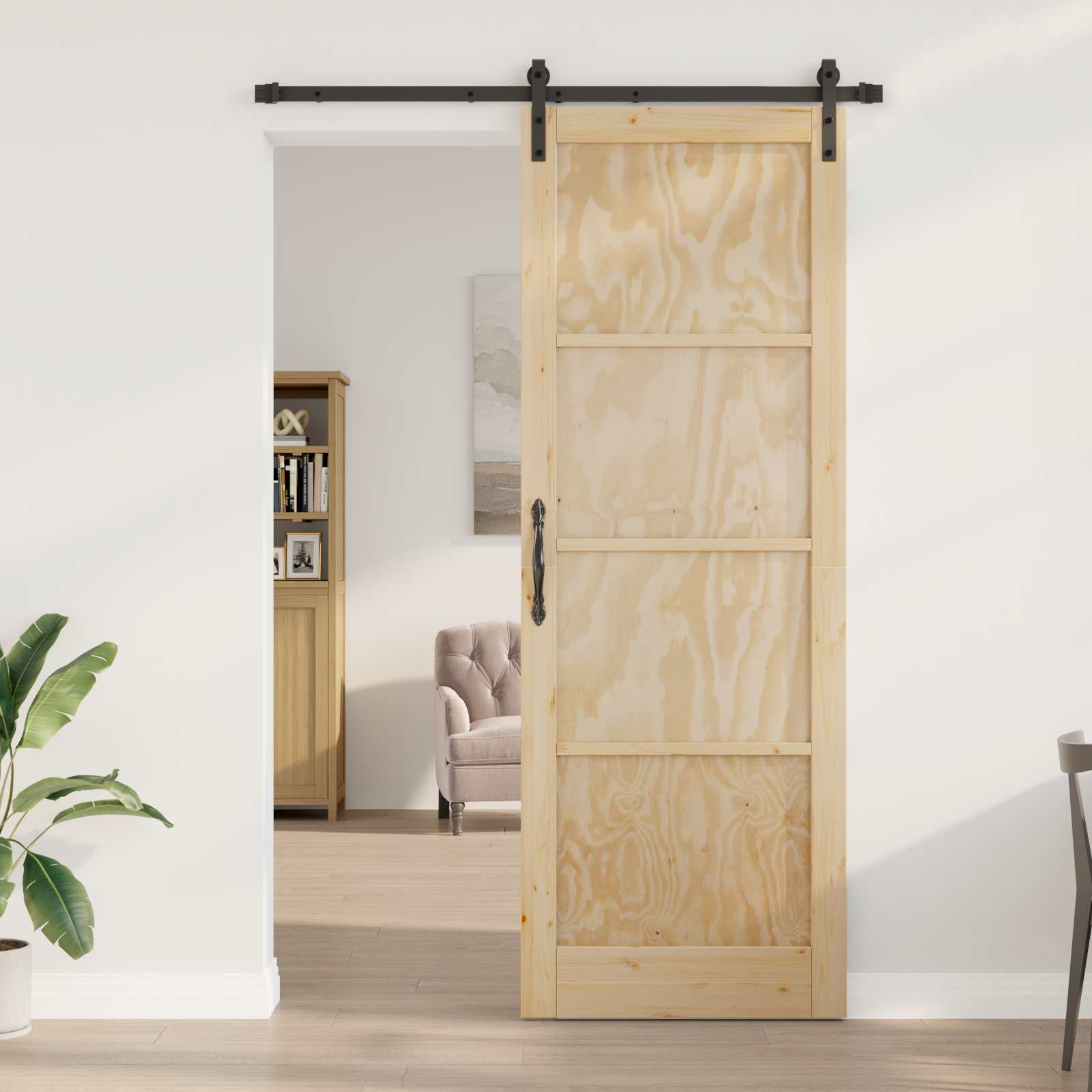 Klizna vrata Prirodna 83 x 232 cm Masivna borovina