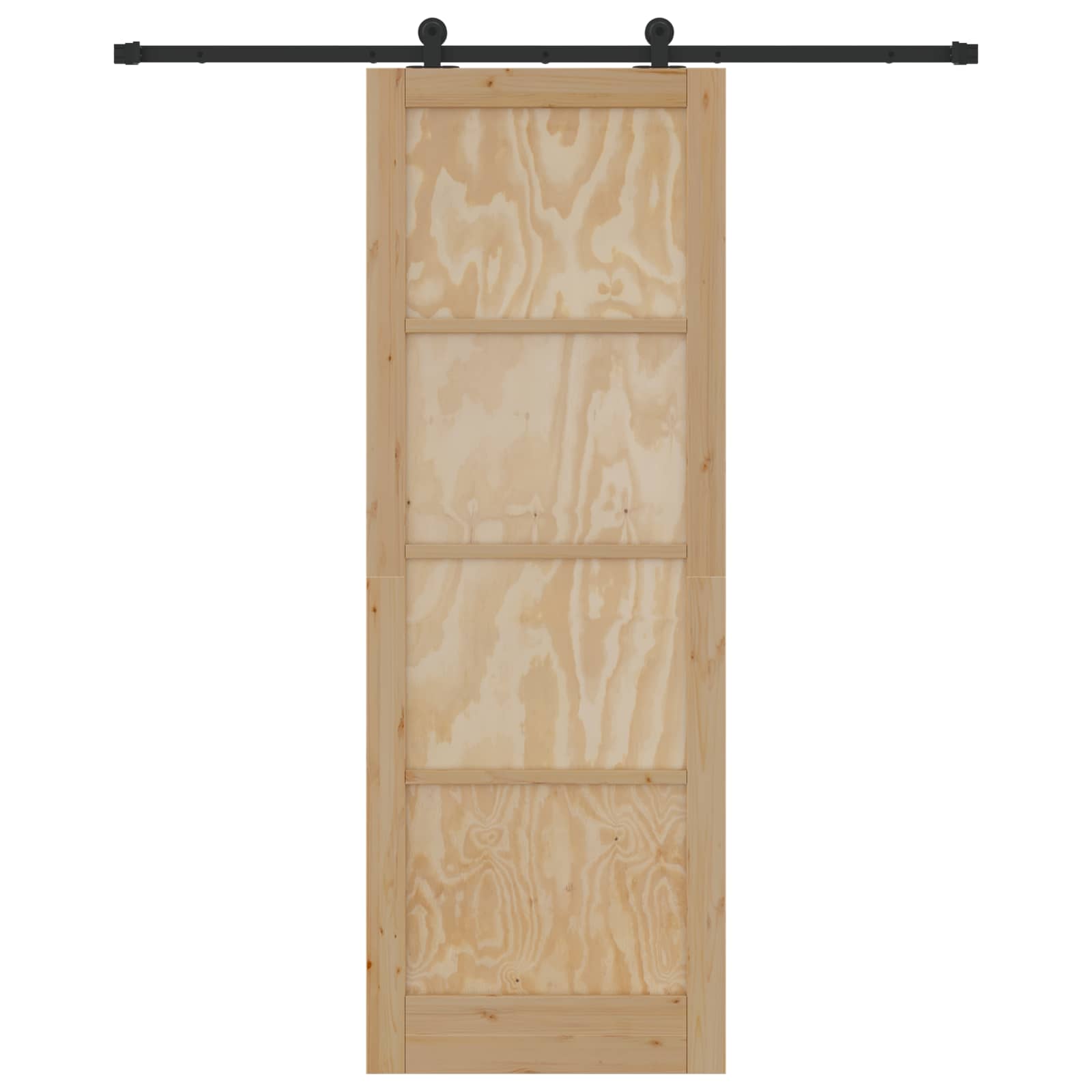 Klizna vrata Prirodna i crna 83 x 232 cm Masivna borovina