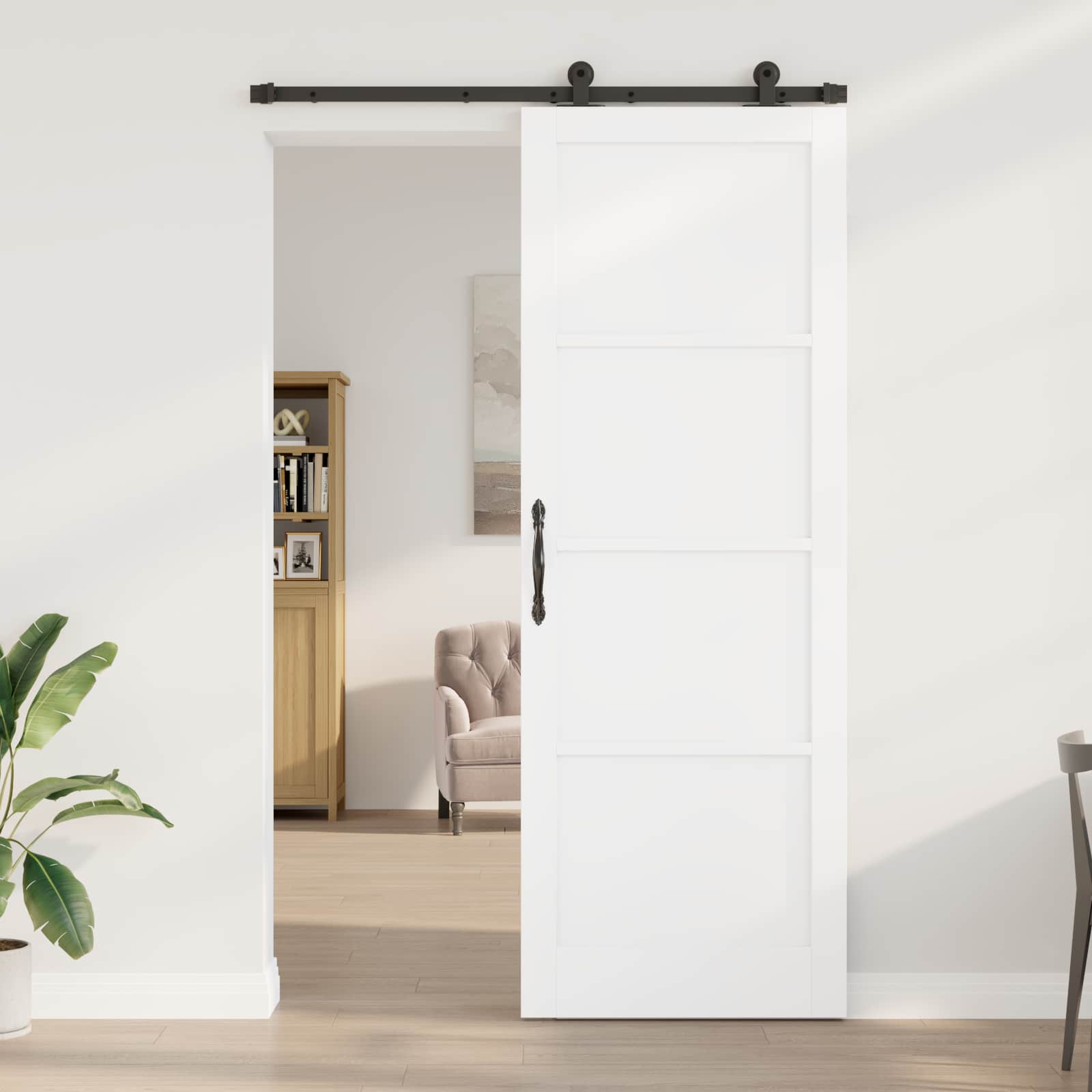 Klizna vrata ORKDAL Bijela 83 x 232 cm Masivna borovina