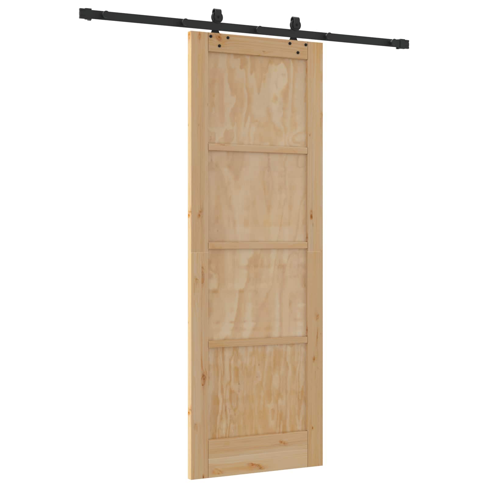 Klizna vrata Prirodna i crna 73,5 x 211 cm Masivna borovina