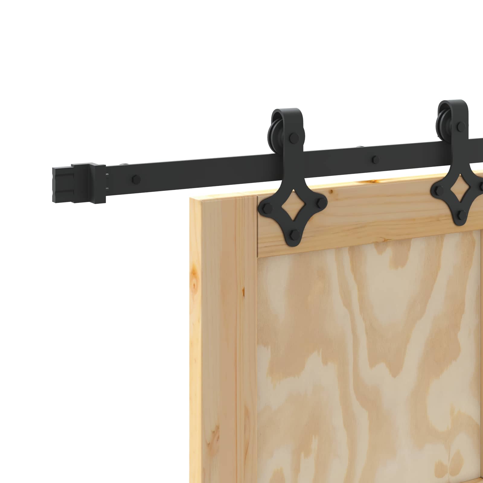 Klizna vrata Prirodna i crna 83 x 232 cm Masivna borovina