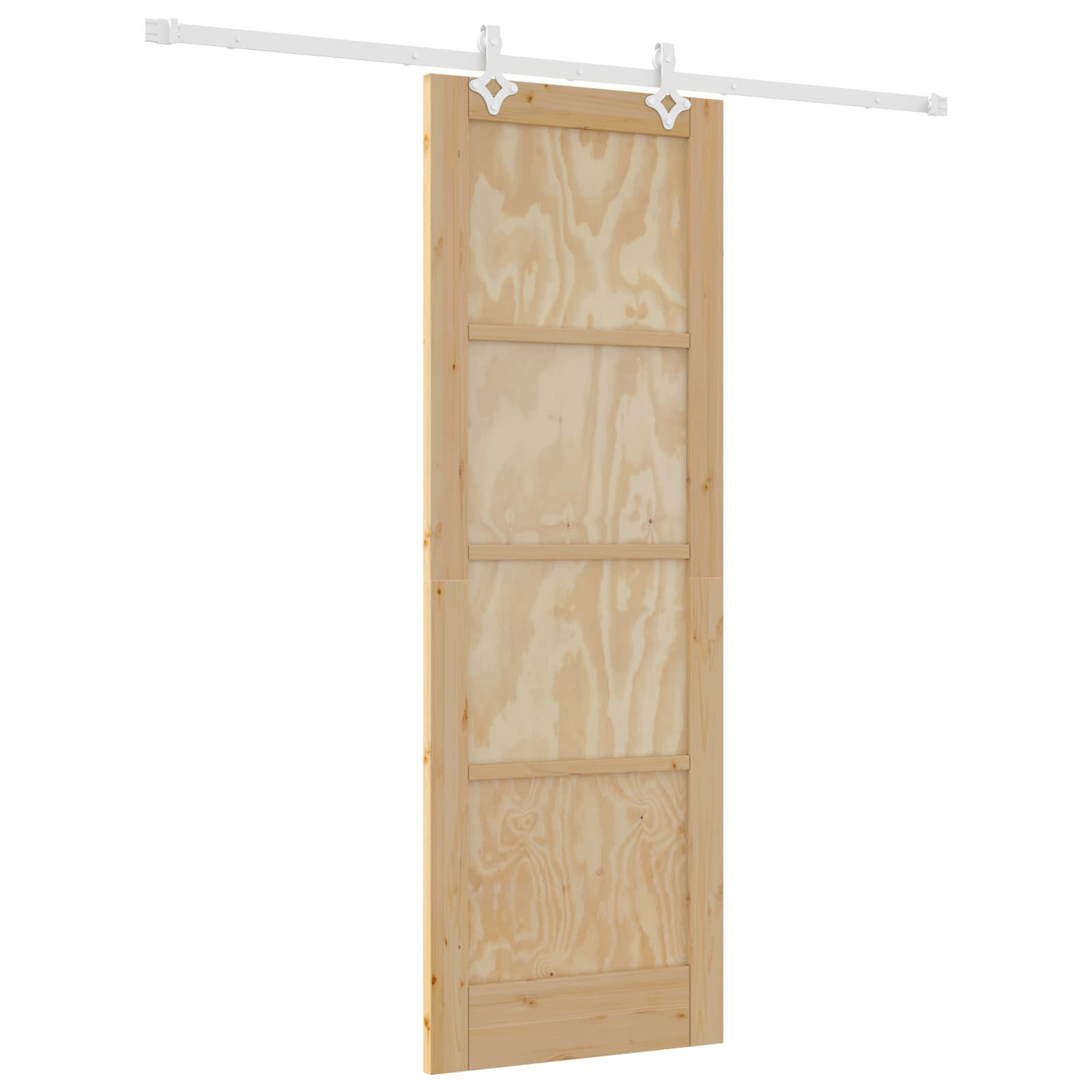 Klizna vrata Prirodna i bijela 73,5 x 211 cm Masivna borovina