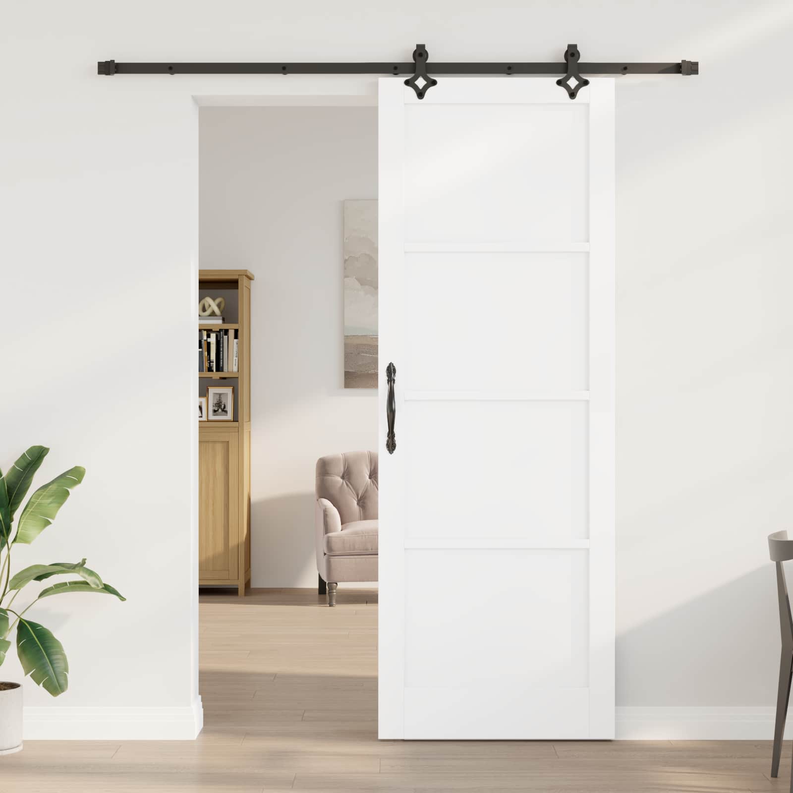 Klizna vrata ORKDAL Bijela 83 x 232 cm Masivna borovina