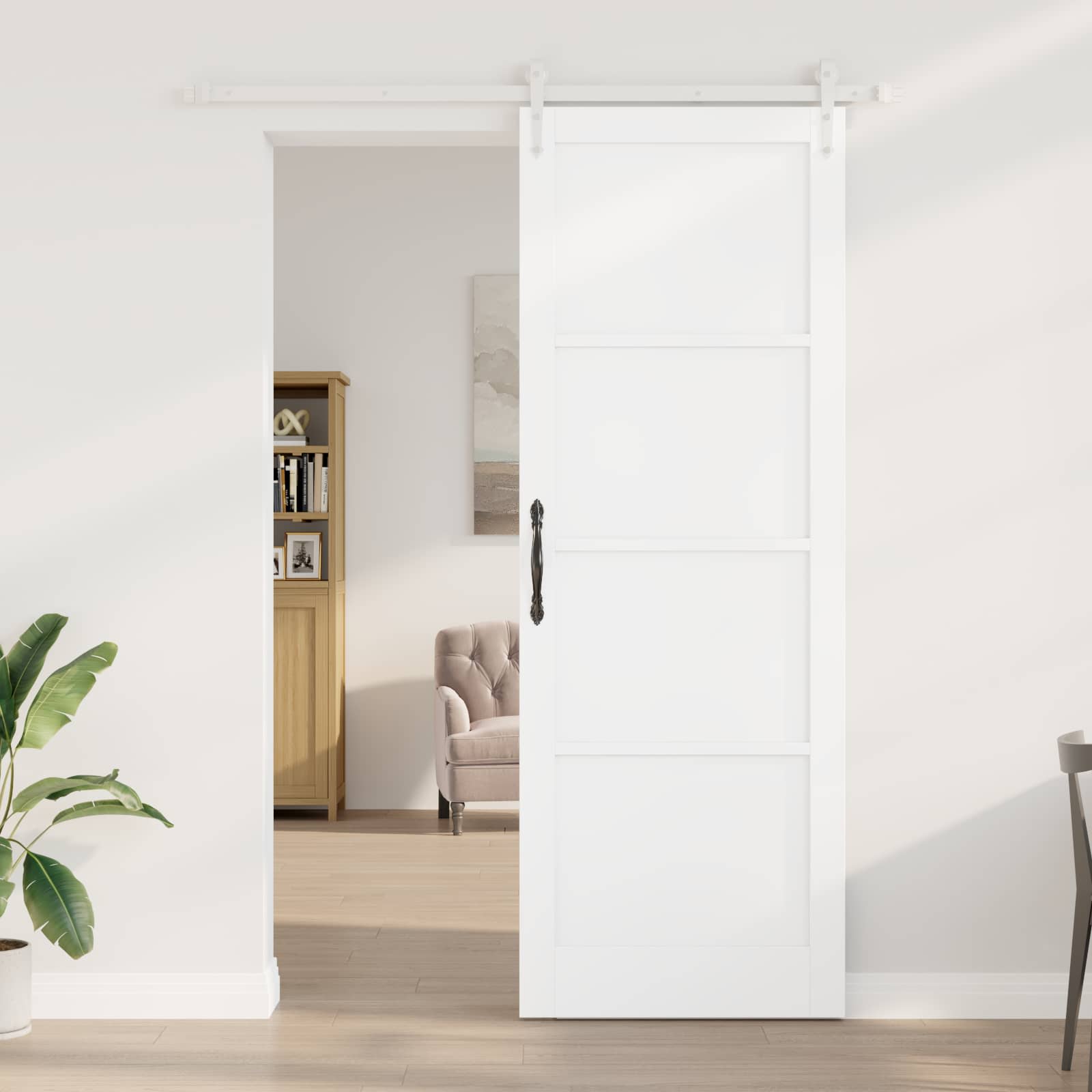 Klizna vrata ORKDAL Bijela 83 x 232 cm Masivna borovina
