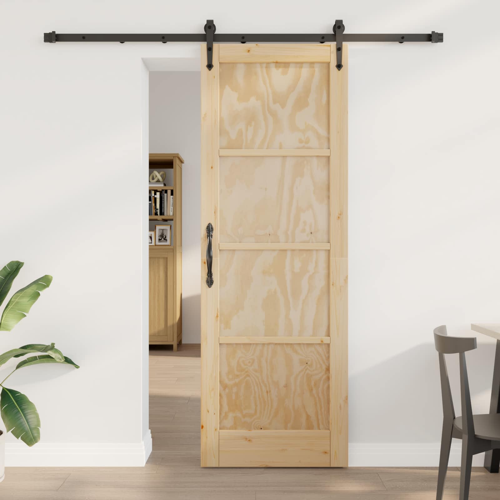 Klizna vrata ORKDAL Prirodna i crna 73,5 x 211 cm