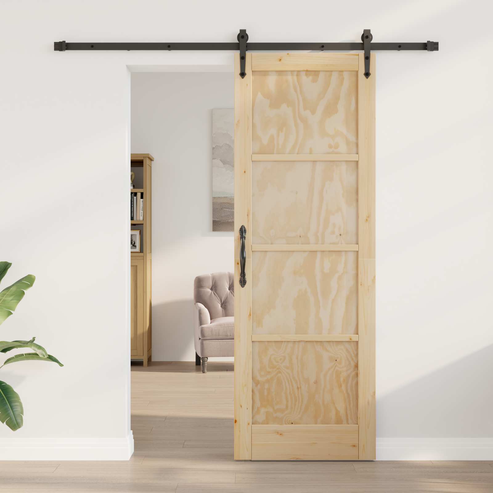 Klizna vrata ORKDAL Prirodna i crna 73,5 x 211 cm