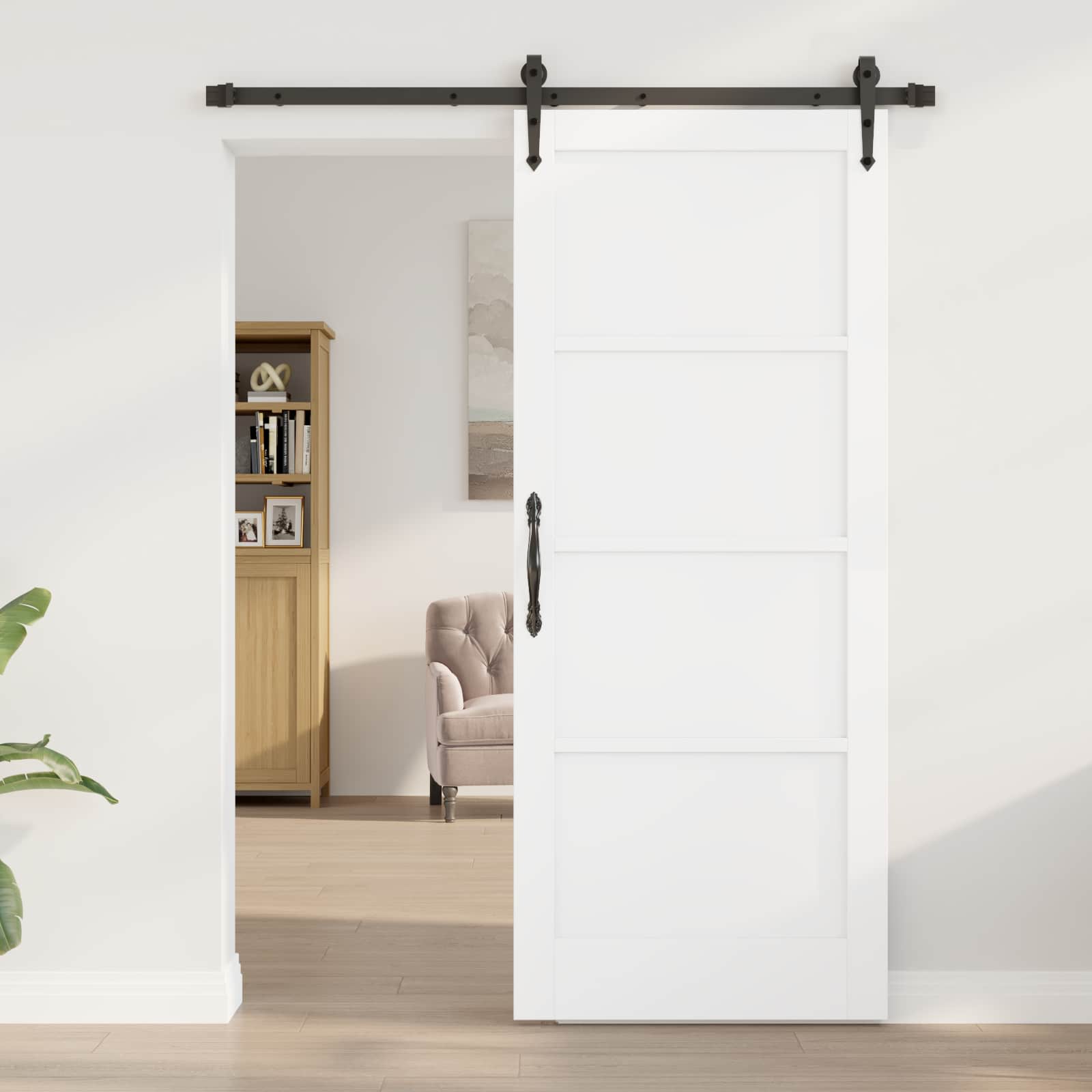 Klizna vrata ORKDAL Bijela 83 x 202 cm Masivna borovina