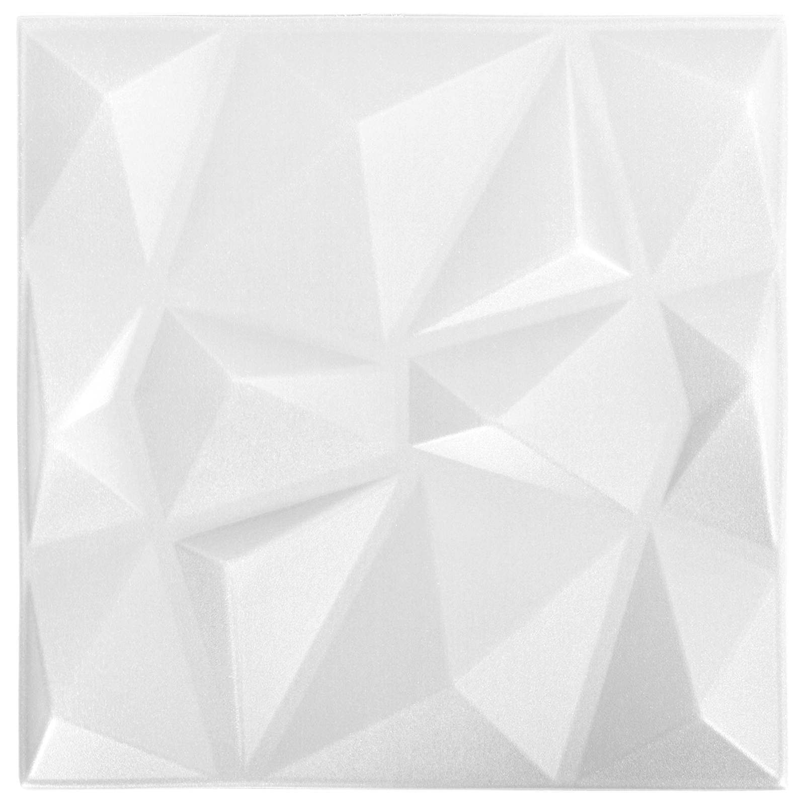 Zidne panele 12 pcs Dijamant bijela 50 x 50 cm XPS pjena