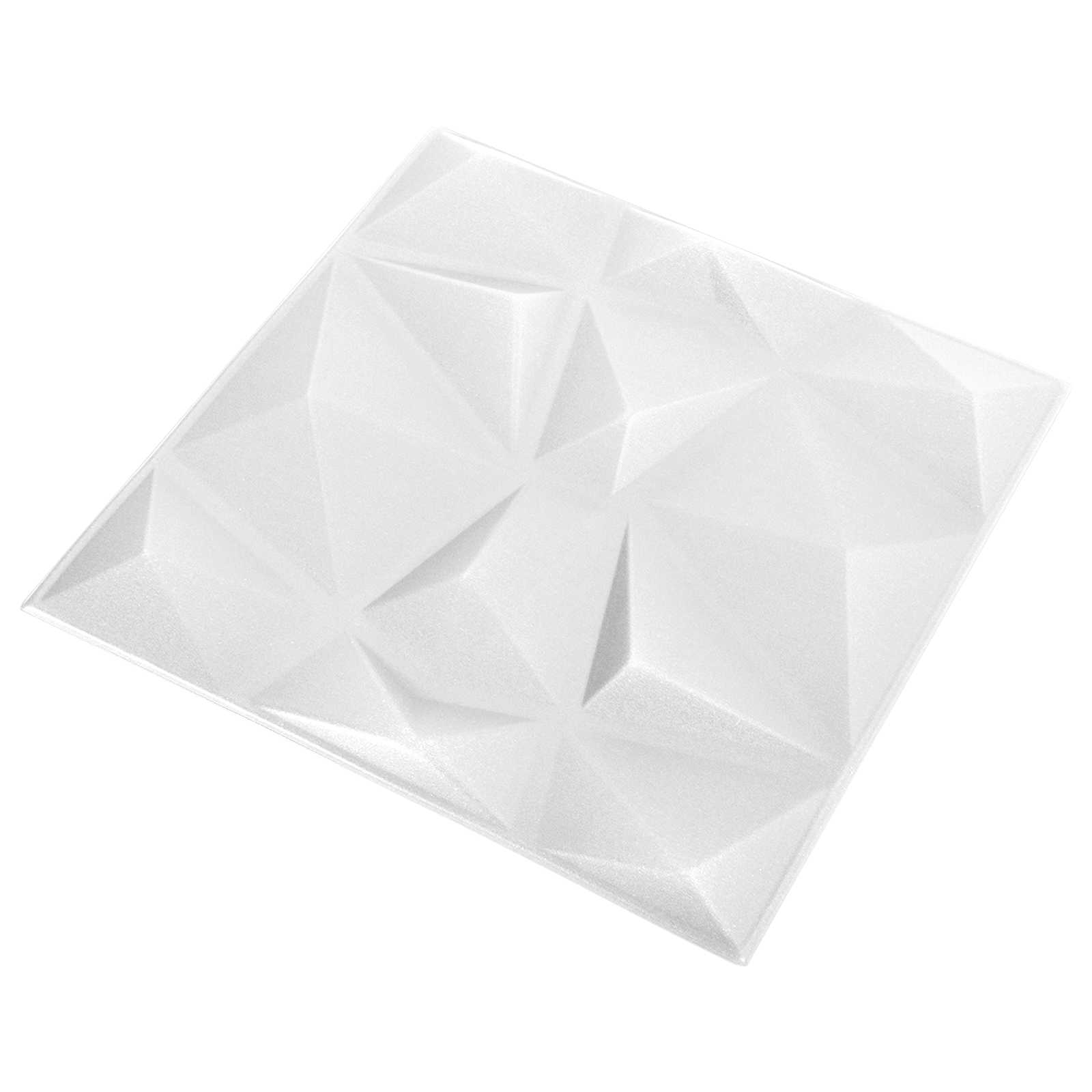Zidne panele 24 pcs Dijamant bijela 50 x 50 cm XPS pjena