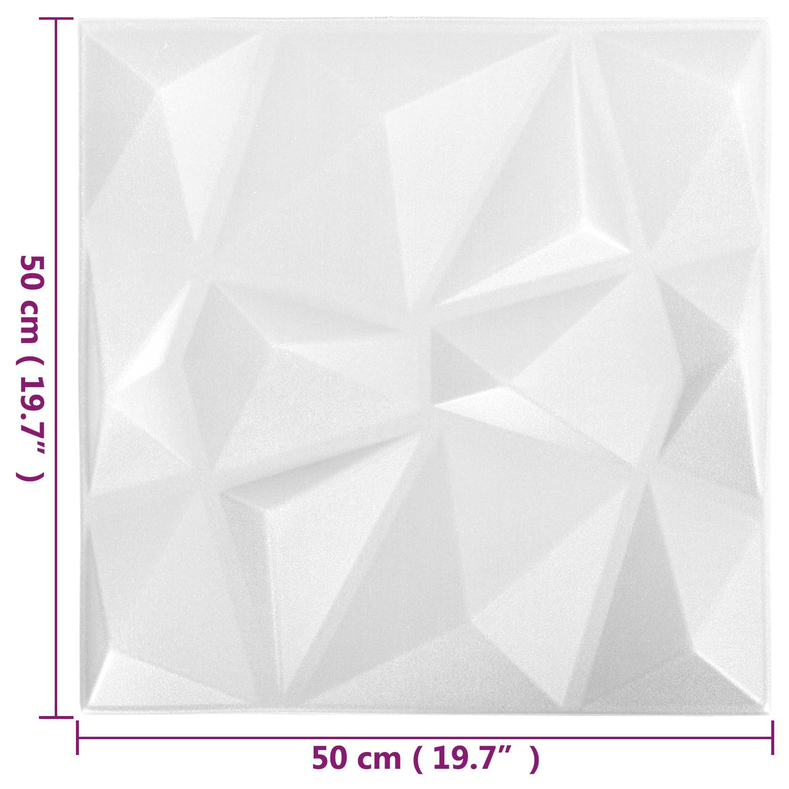 Zidne panele 24 pcs Dijamant bijela 50 x 50 cm XPS pjena
