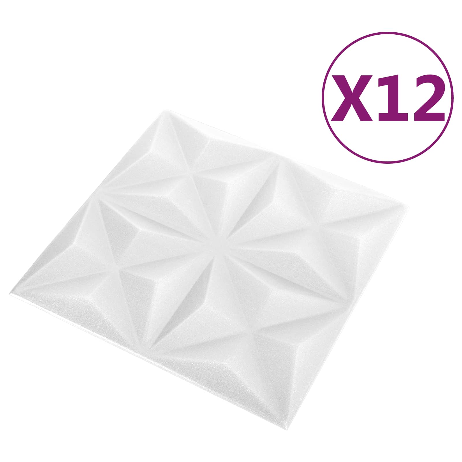 Zidne panele 12 pcs Origami bijela 50 x 50 cm XPS pjena