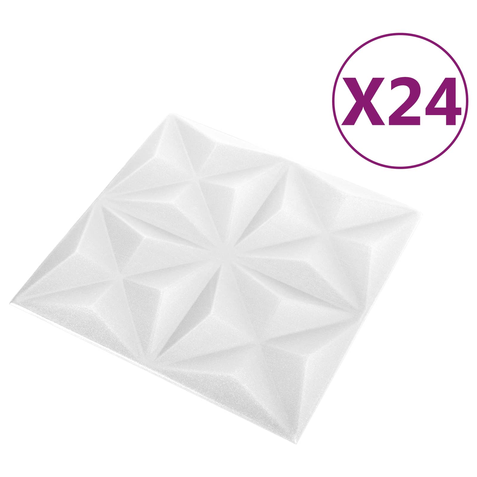 Zidne panele 24 pcs Origami bijela 50 x 50 cm XPS pjena