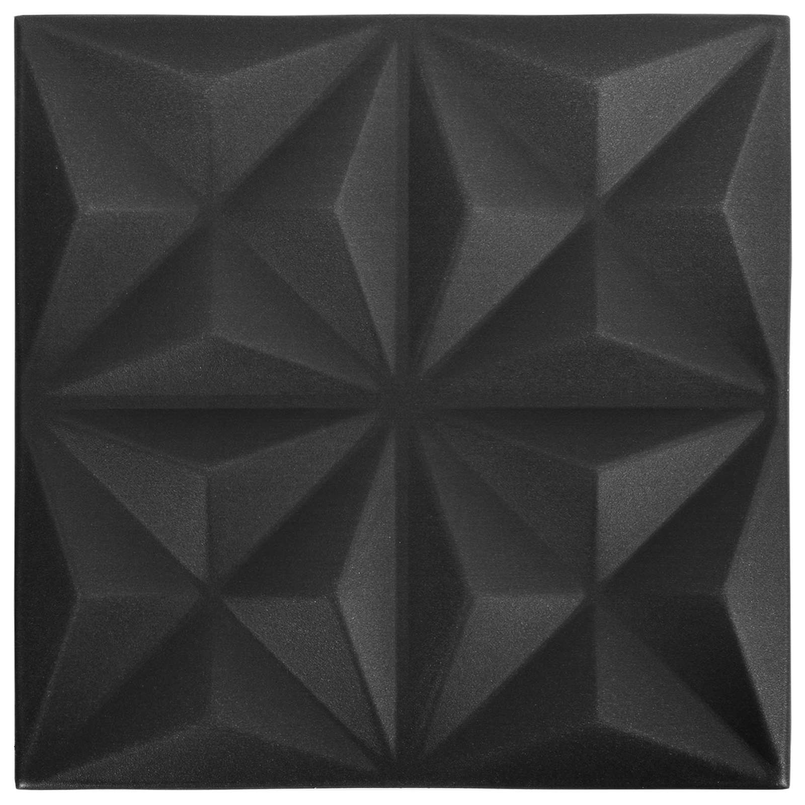 Zidne panele 48 pcs Origami crna 50 x 50 cm XPS pjena