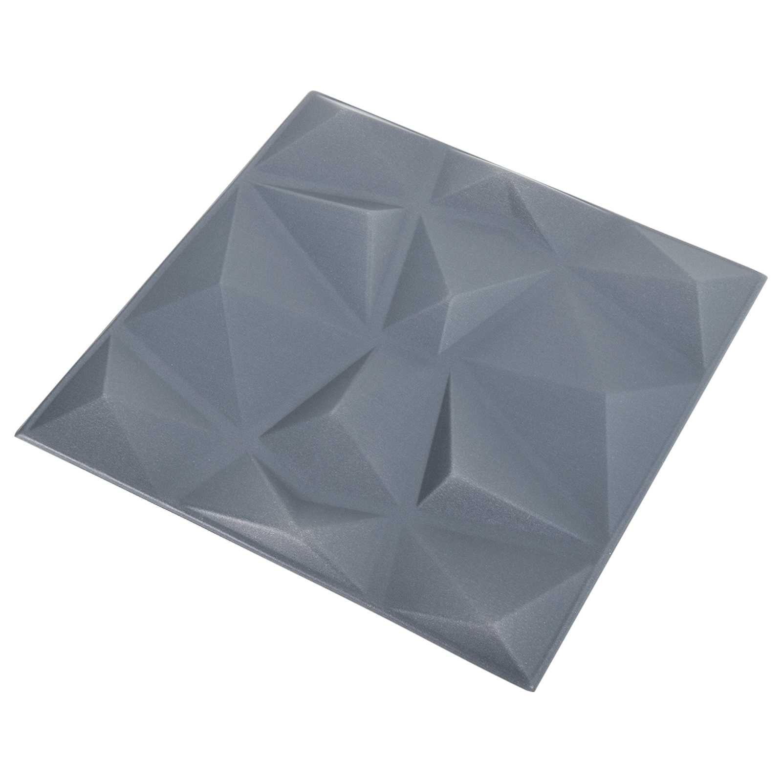 Zidne panele 12 pcs Origami siva 50 x 50 cm XPS pjena