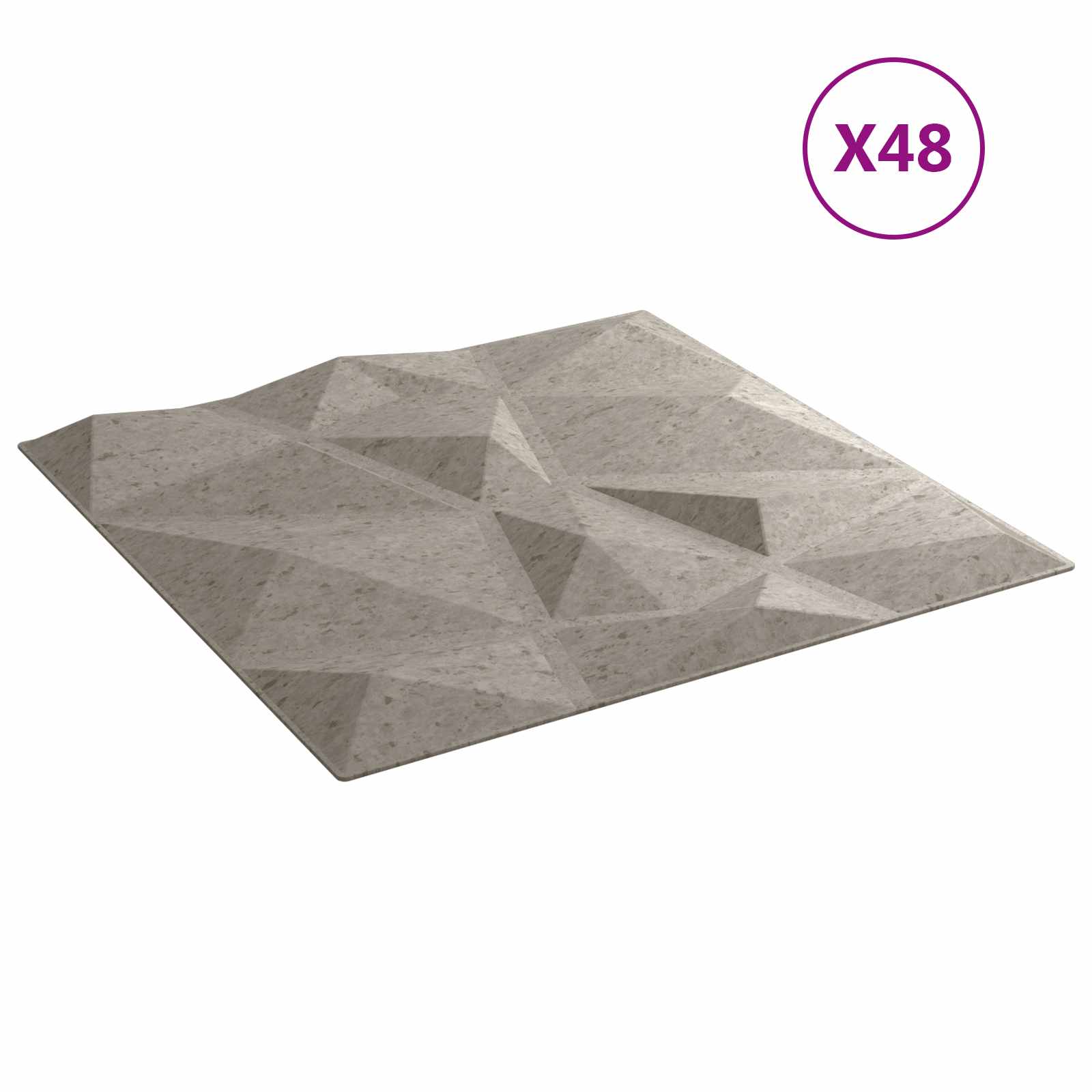 Zidne panele 48 pcs Betonska siva 50 x 50 cm XPS pjena