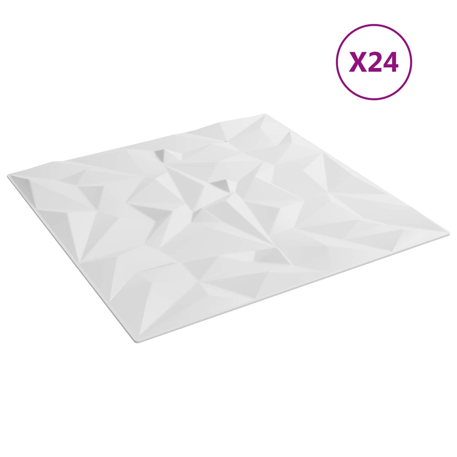 Zidne panele 24 pcs Bijela 50 x 50 cm XPS pjena