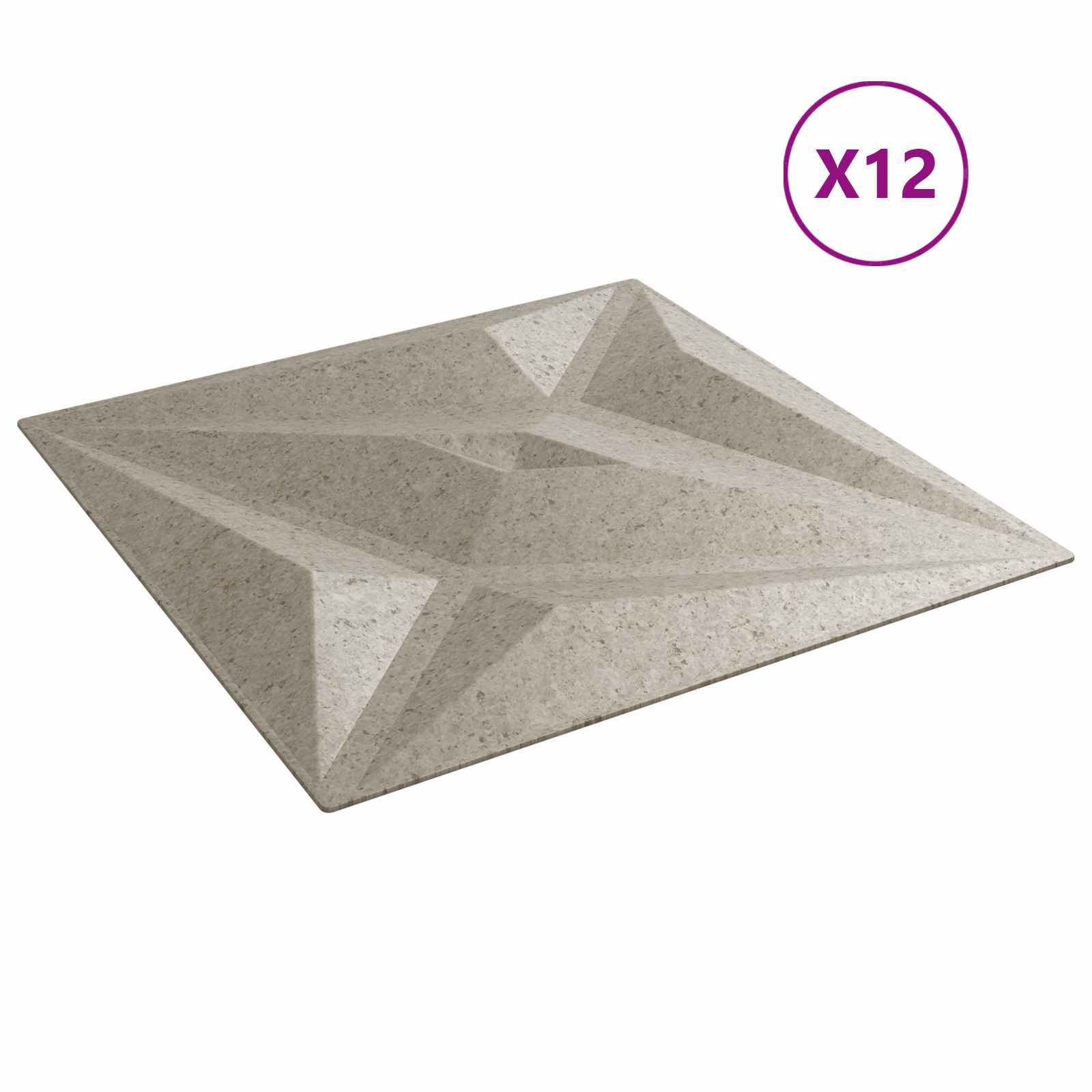 Zidne panele 12 pcs Zvijezda beton 50 x 50 cm XPS pjena