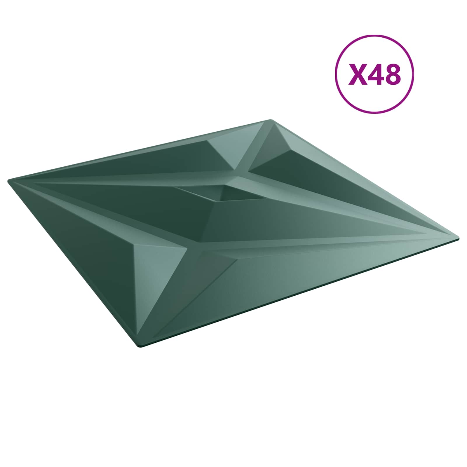 Zidne panele 48 pcs Zvijezda zelena 50 x 50 cm XPS pjena