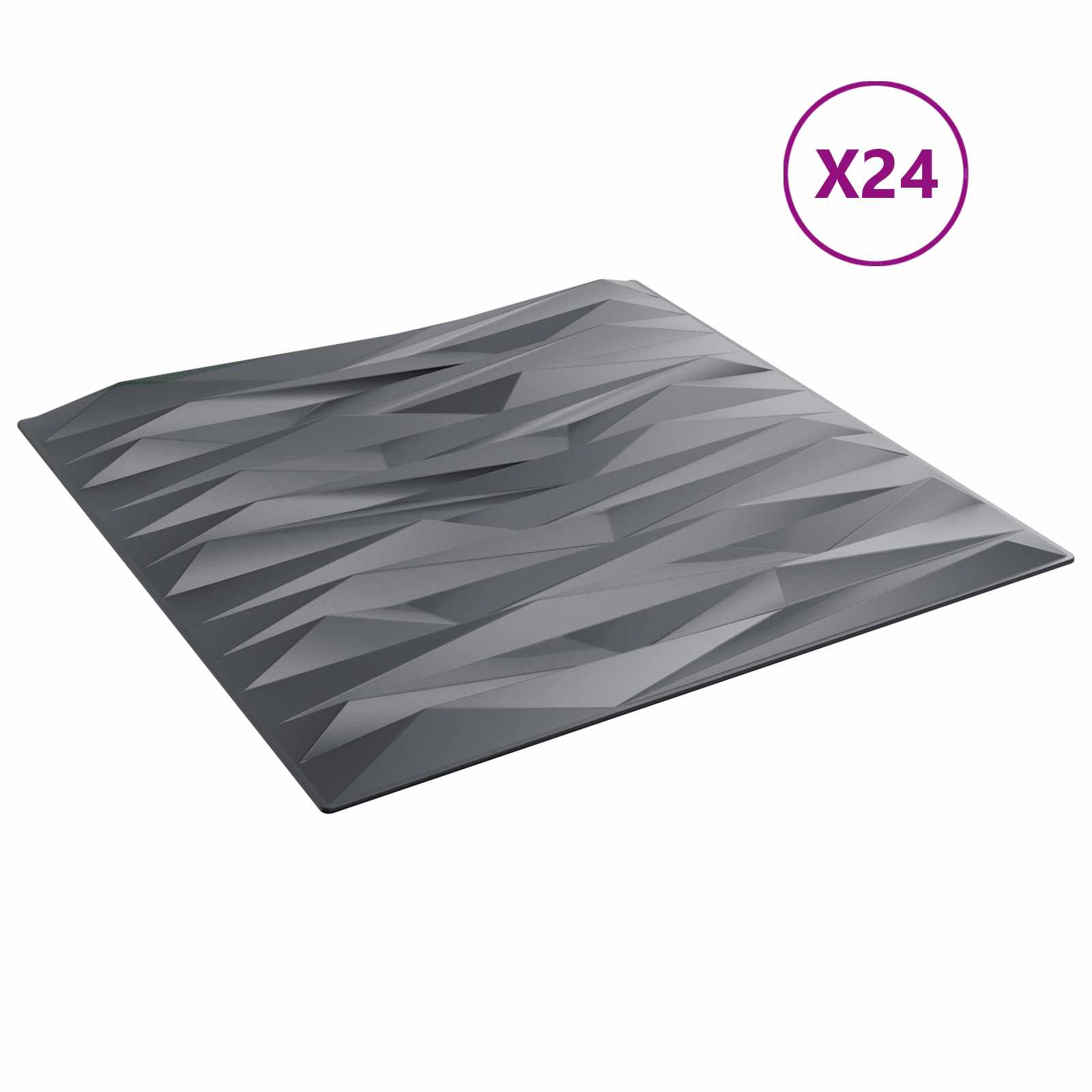 Zidne panele 24 pcs Siva od kamena 50 x 50 cm XPS pjena