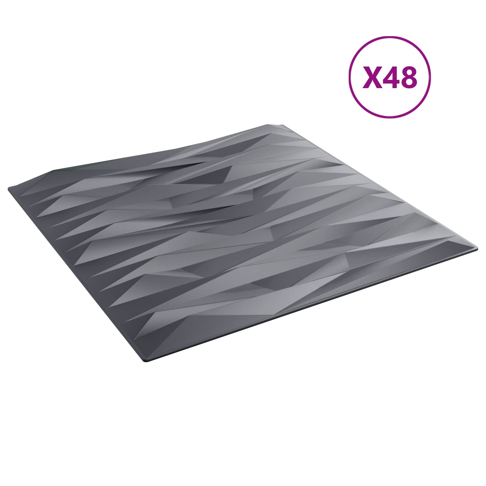 Zidne panele 48 pcs Siva od kamena 50 x 50 cm XPS pjena
