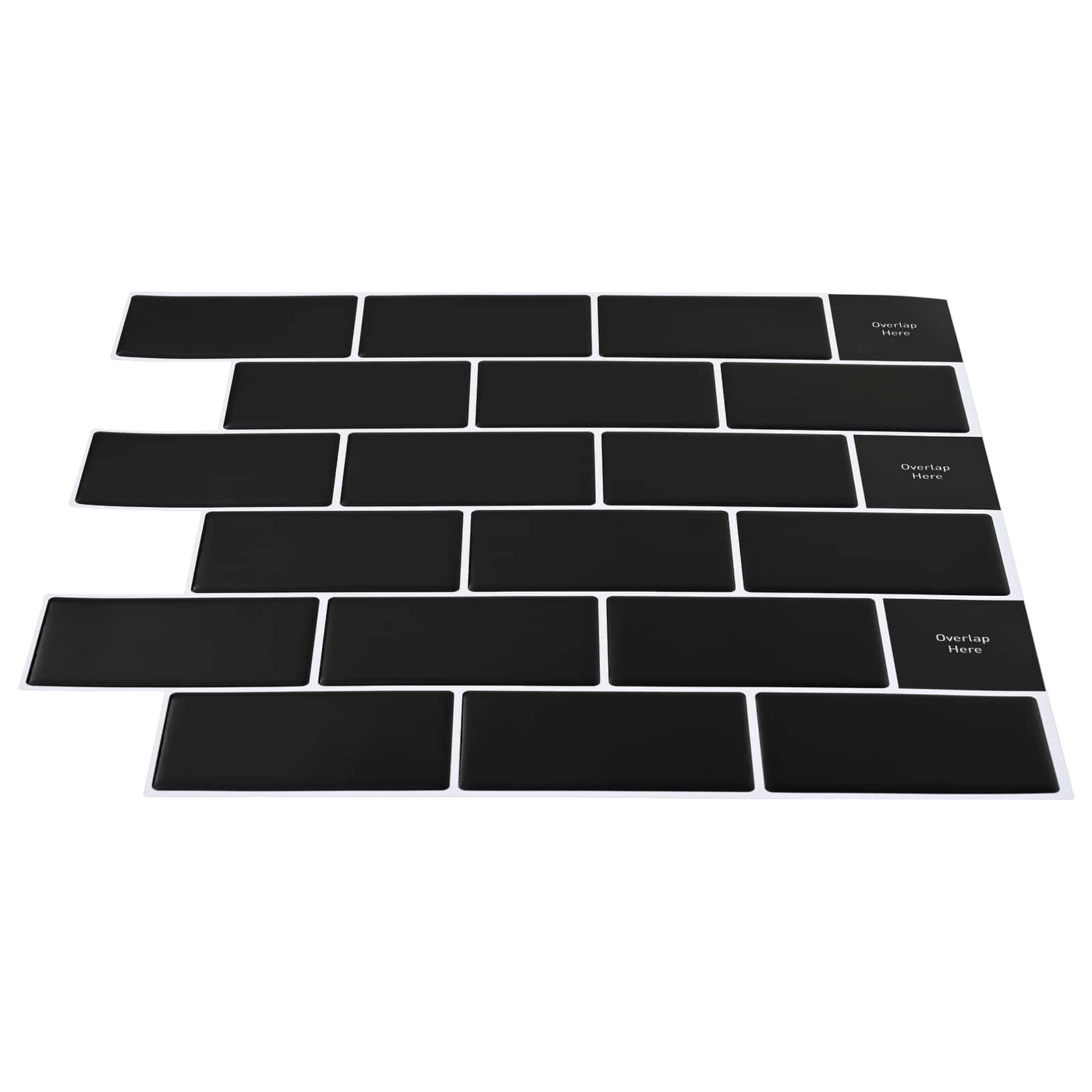 Subway pločica 10 pcs Crna 30 x 30 cm Poliuretan i PET