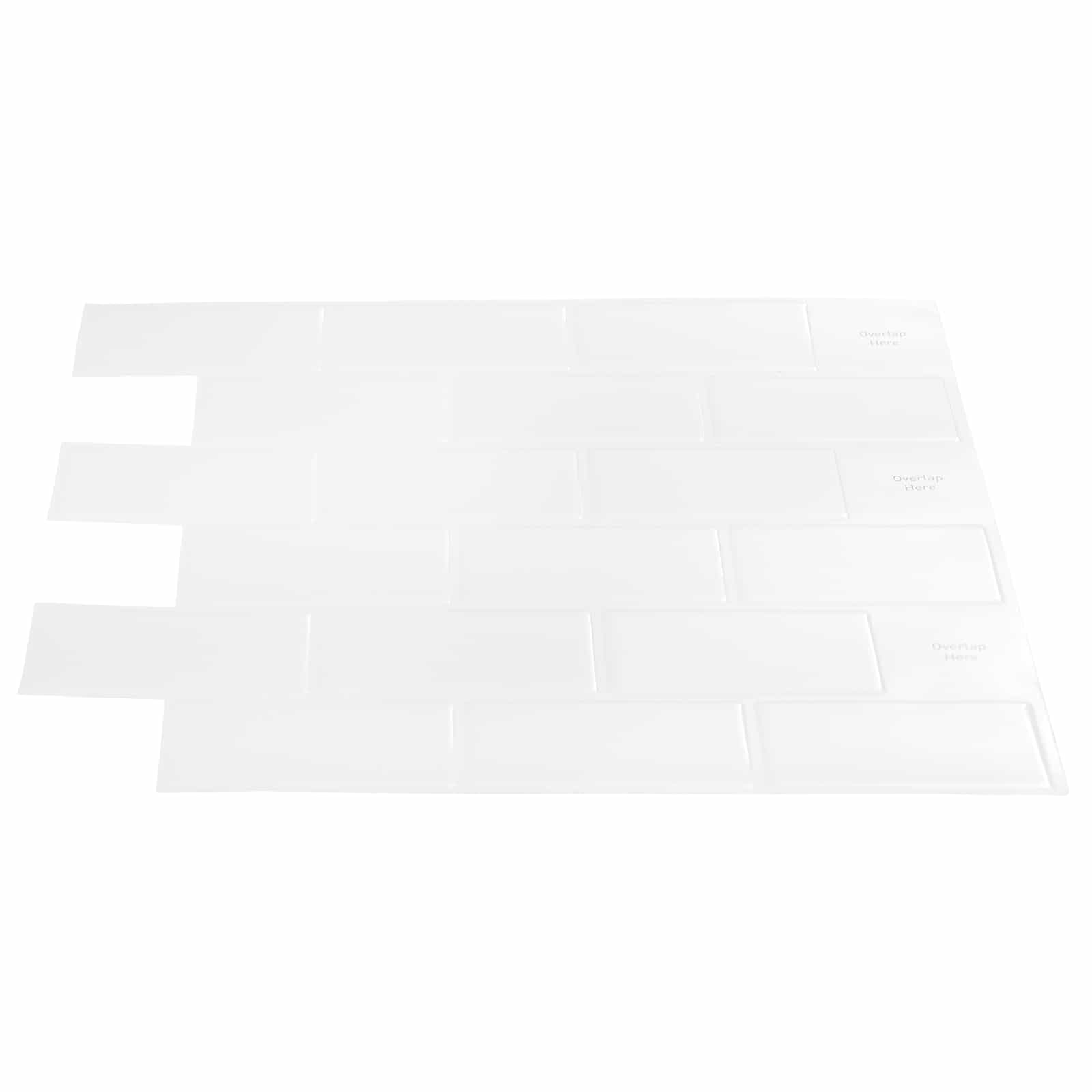 Subway pločica 50 pcs Bijela 30 x 30 cm Poliuretan i PET
