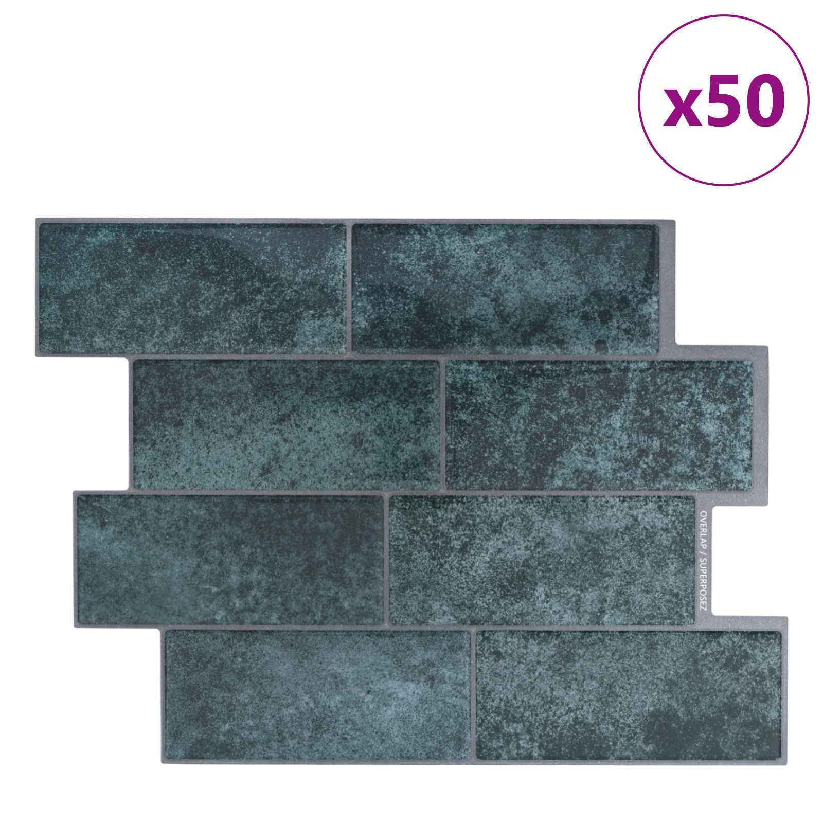 Subway pločica 50 pcs Plava Zelena 29 x 21 cm Poliuretan i PET