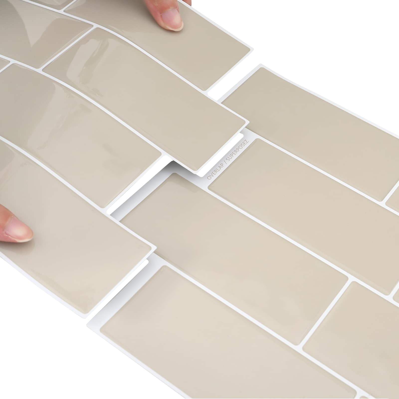 Subway pločica 10 pcs Bež 29 x 21 cm Poliuretan i PET