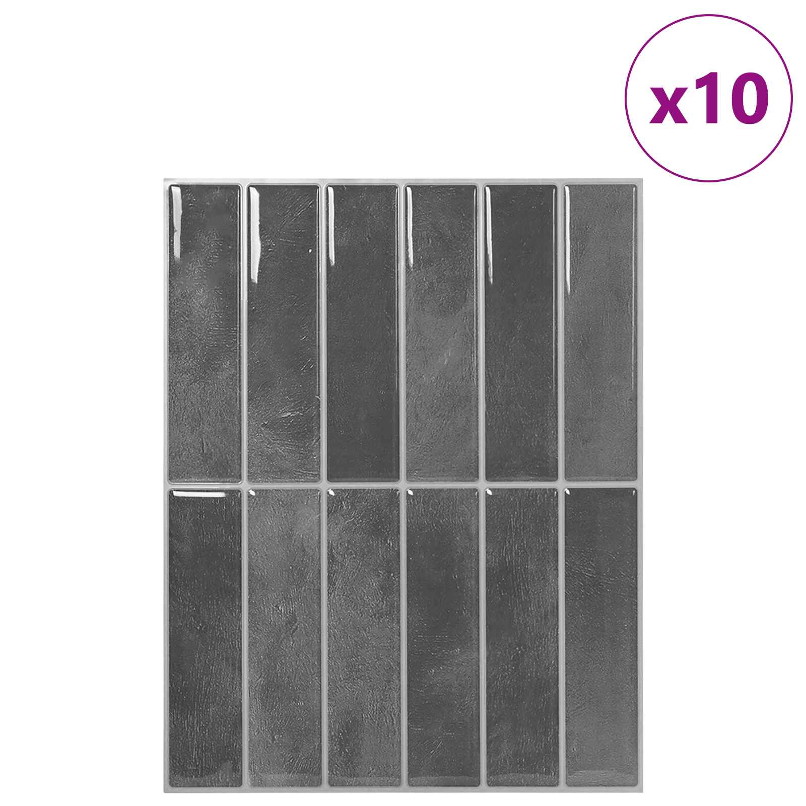 Pravougaona keramika 10 pcs Siva 29 x 23 x 0,08 cm