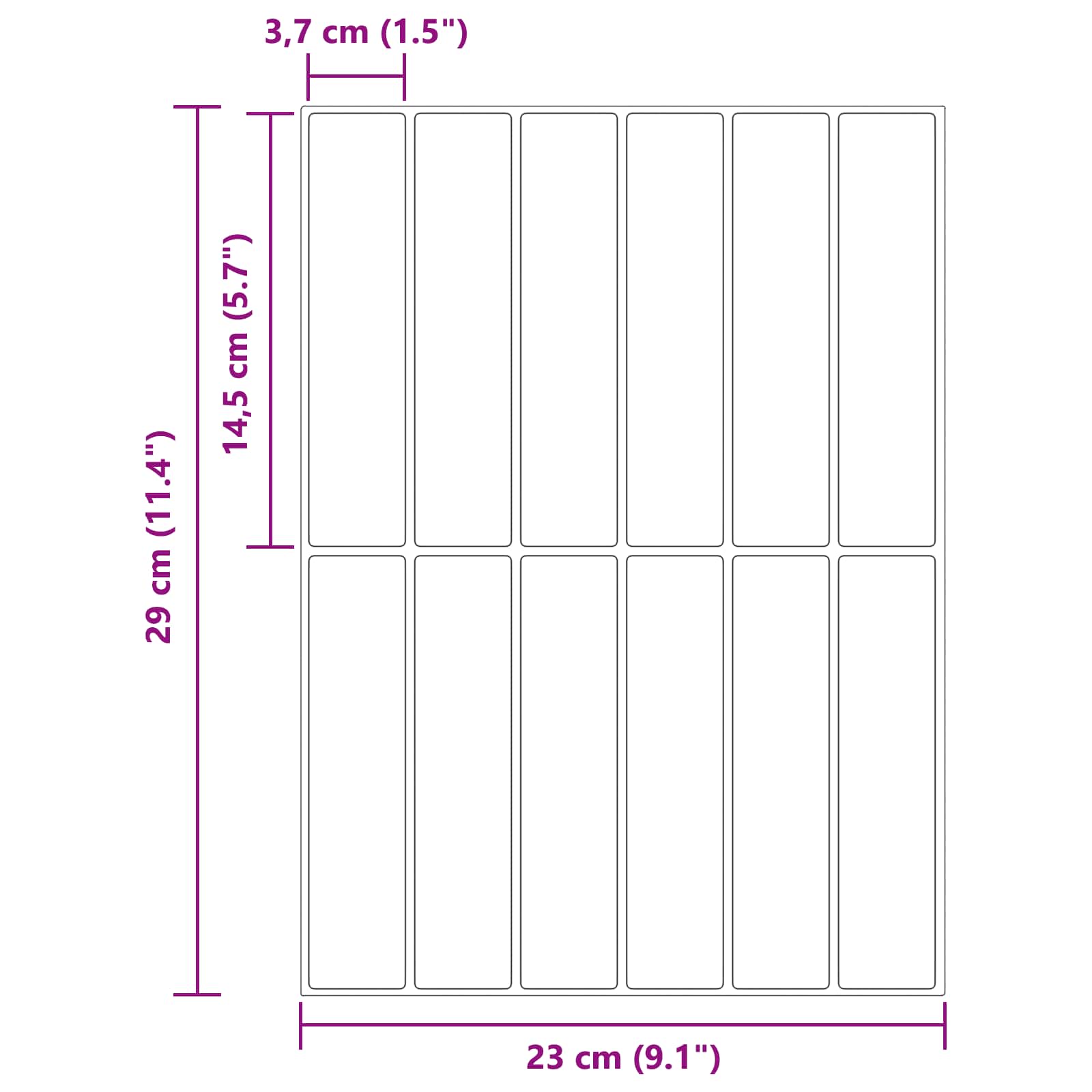 Pravougaona keramika 50 pcs Plava 29 x 23 x 0,08 cm