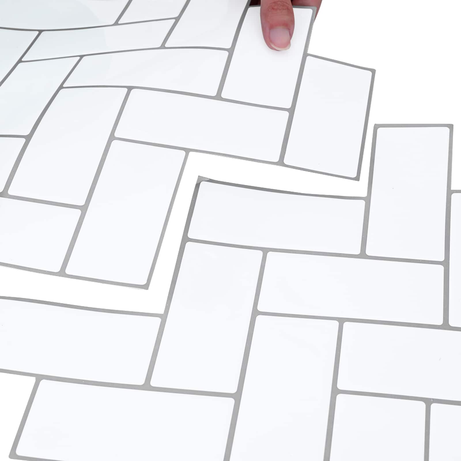 Pločica riblja kost 50 pcs Bijela siva 30 x 30 cm
