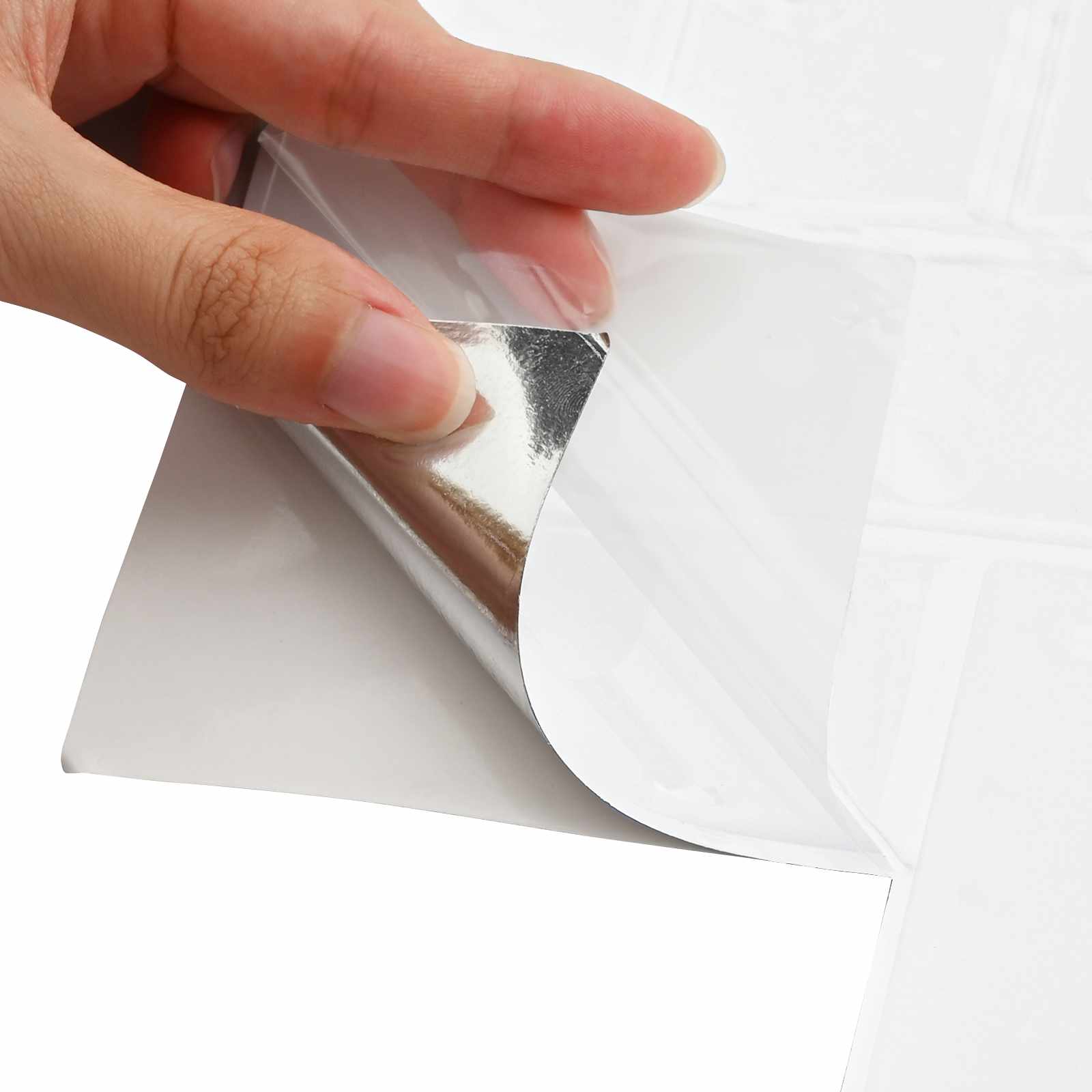 Pločica riblja kost 10 pcs Bijela 30 x 30 cm Poliuretan i PET