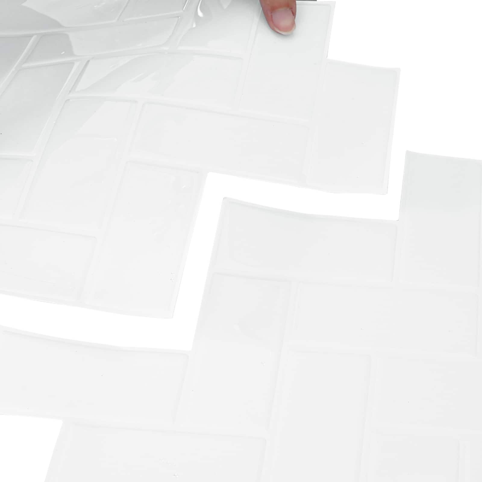 Pločica riblja kost 20 pcs Bijela 30 x 30 cm Poliuretan i PET