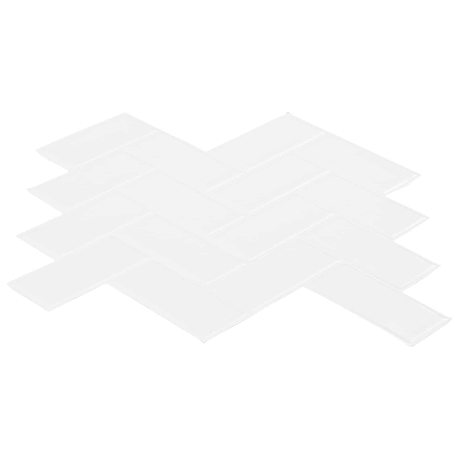 Pločica riblja kost 50 pcs Bijela 30 x 30 cm Poliuretan i PET