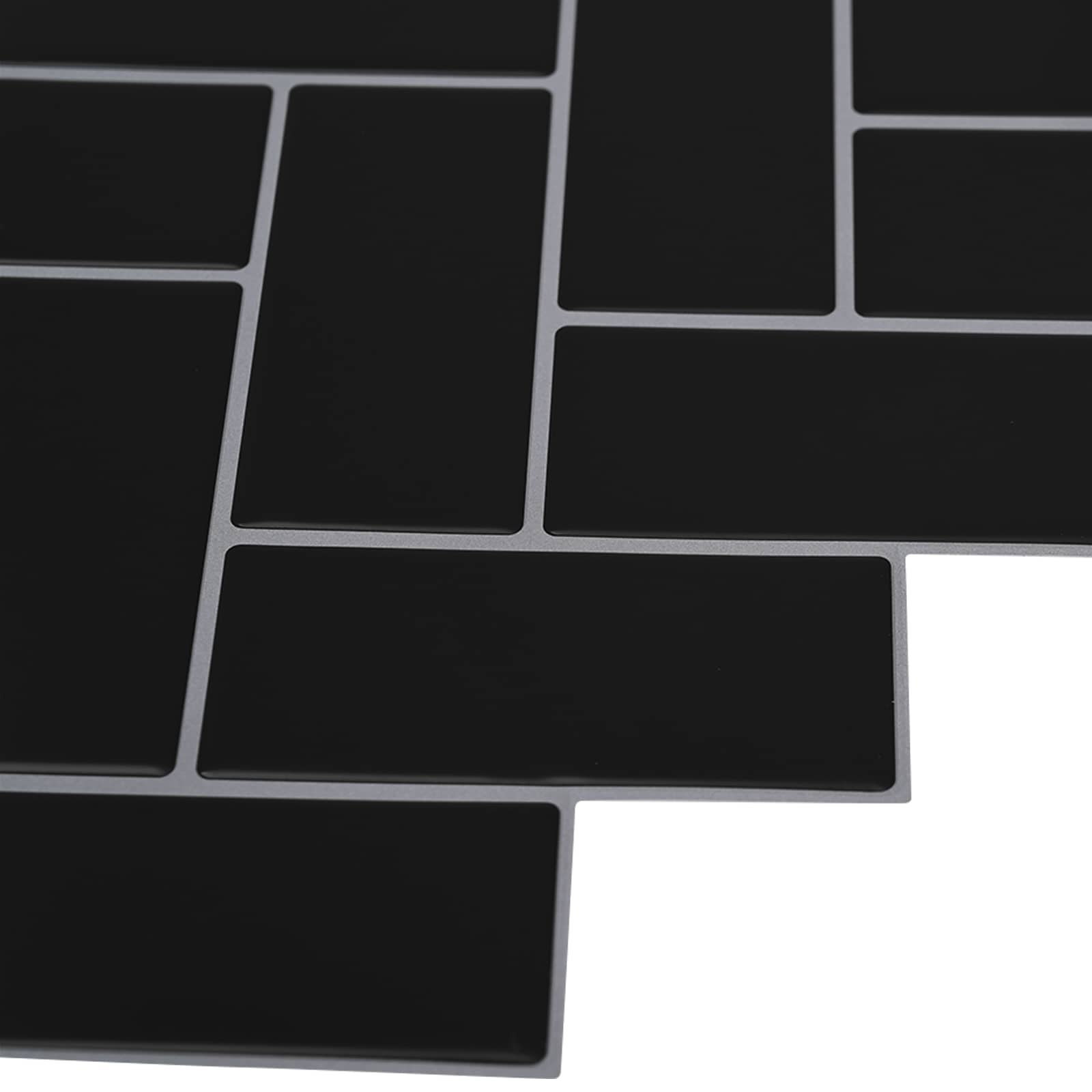 Pločica riblja kost 10 pcs Crna 30 x 30 cm Poliuretan i PET