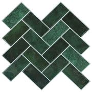 Pločica riblja kost 10 pcs Tamnozelena 30 x 30 cm