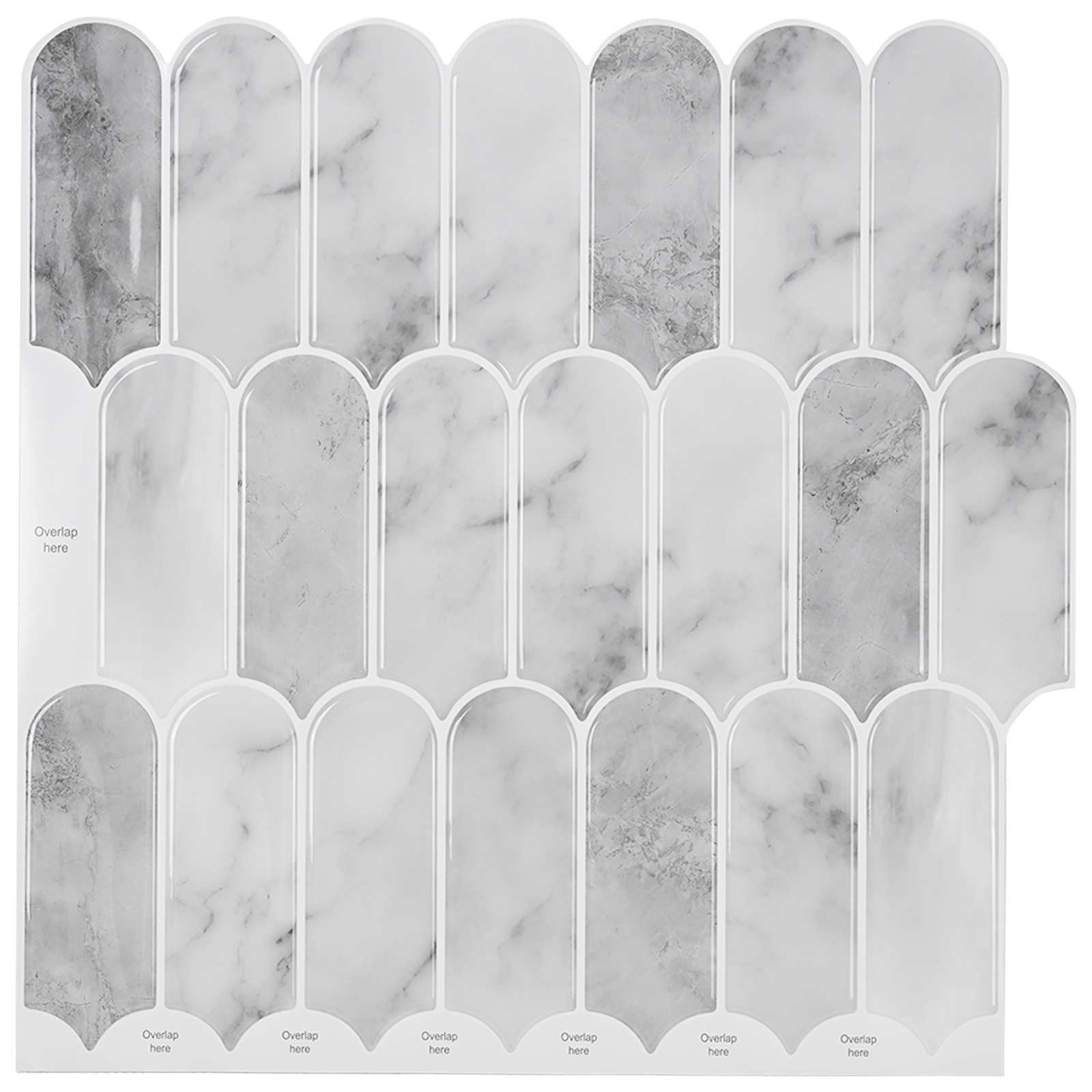 Pernata pločica 20 pcs Sivi mramor 30 x 30 cm Poliuretan i PET
