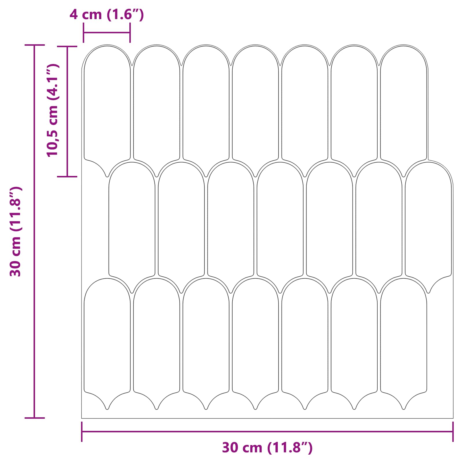 Pernata pločica 50 pcs Bijela siva 30 x 30 cm Poliuretan i PET