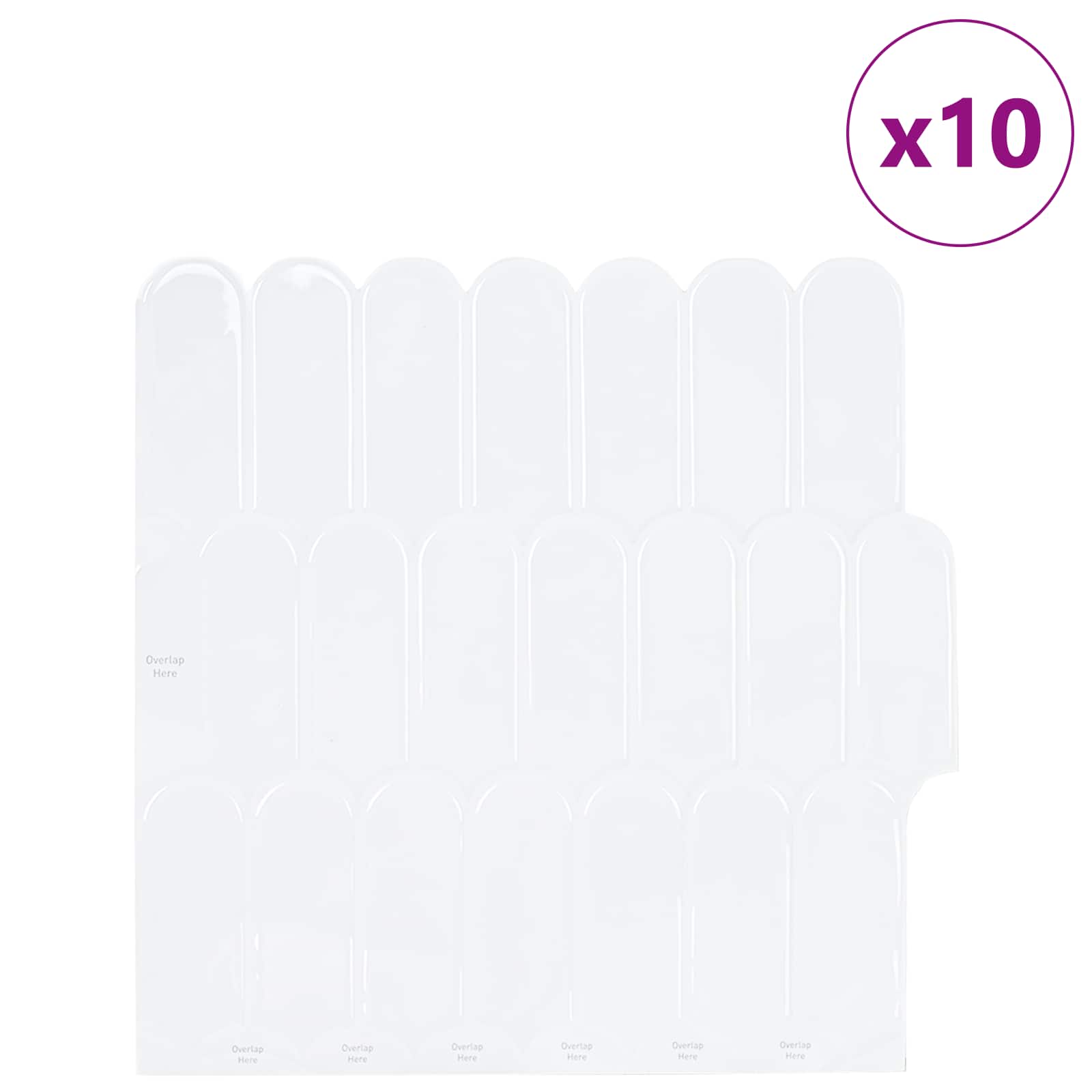Pernata pločica 10 pcs Bijela 30 x 30 cm Poliuretan i PET