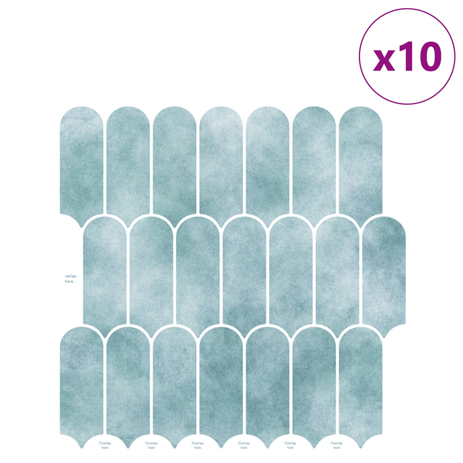 Pernata pločica 10 pcs Zelena 30 x 30 cm Poliuretan i PET