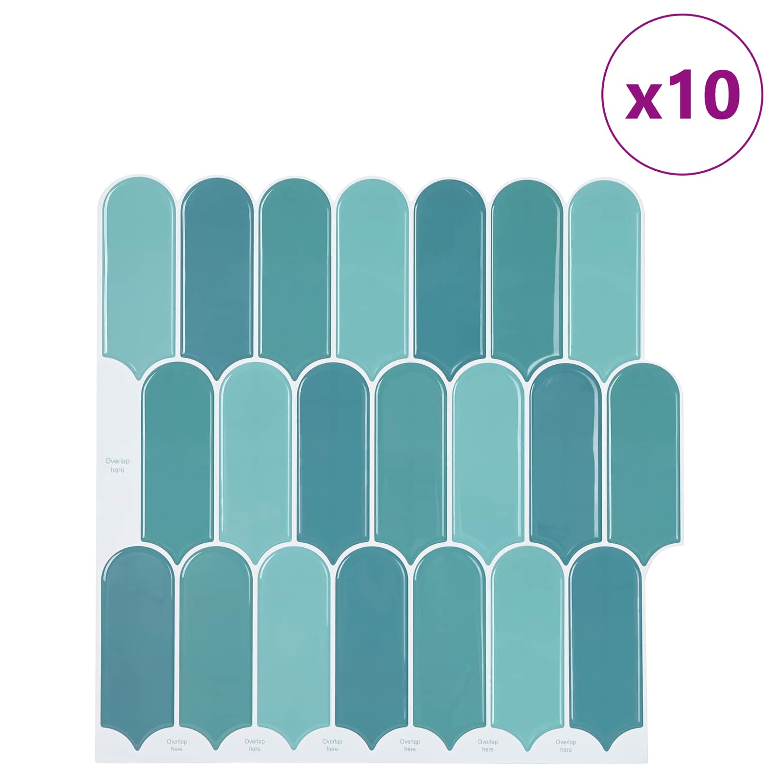 Pernata pločica 10 pcs Plava 30 x 30 cm Poliuretan i PET