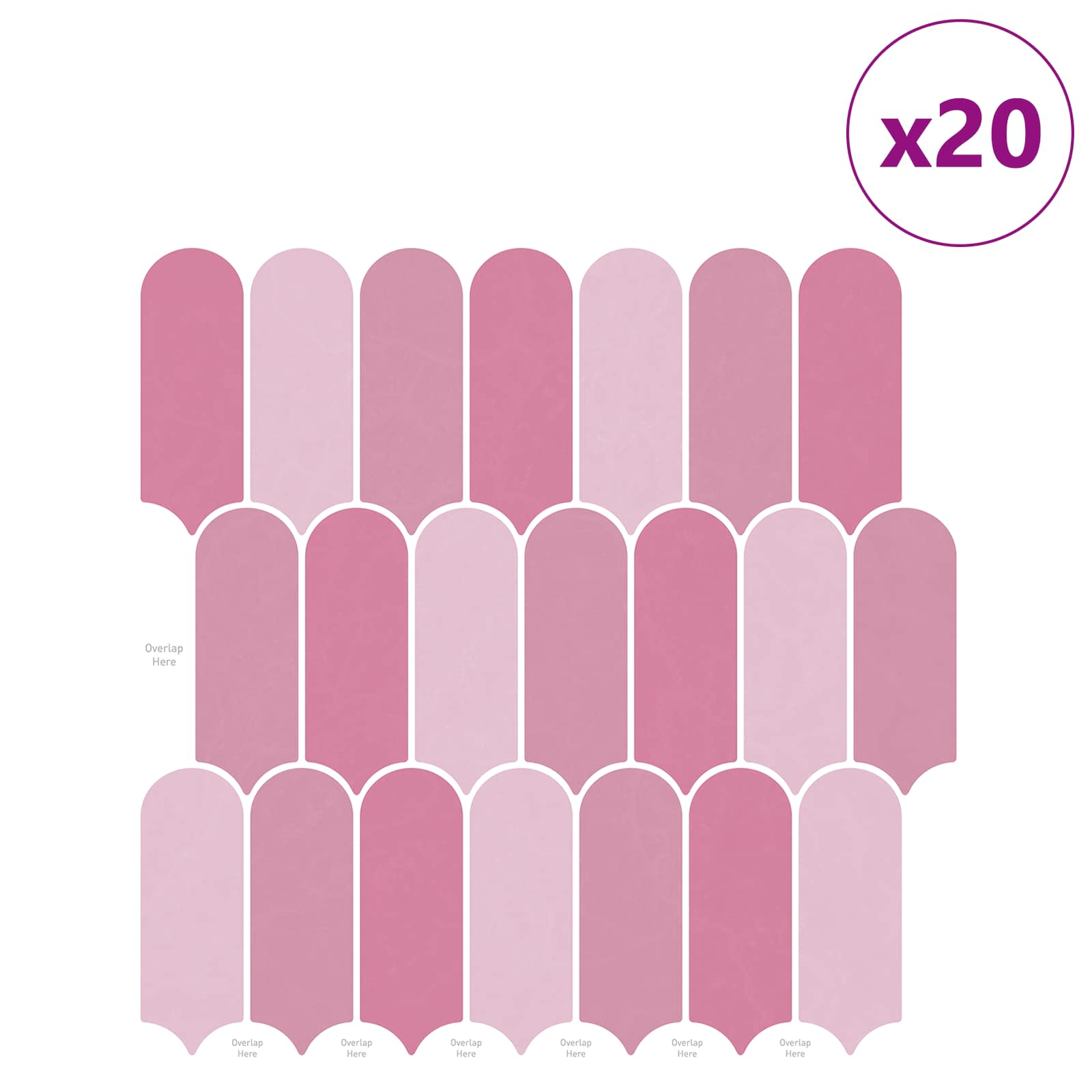Pernata pločica 20 pcs Ružičasta 30 x 30 cm Poliuretan i PET