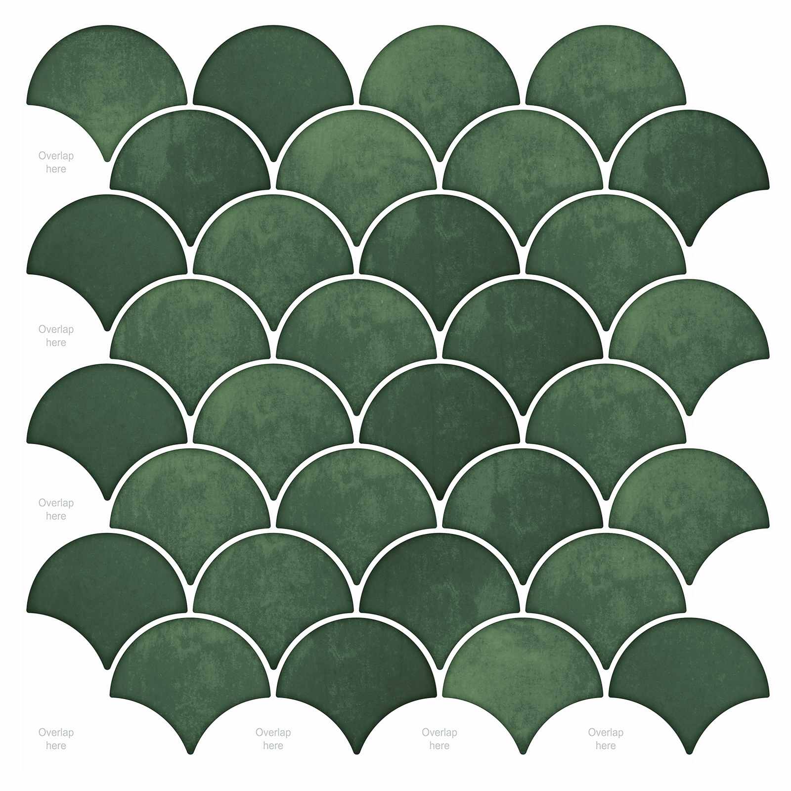 Pločica riblje ljuske 10 pcs Tamnozelena 30 x 30 cm