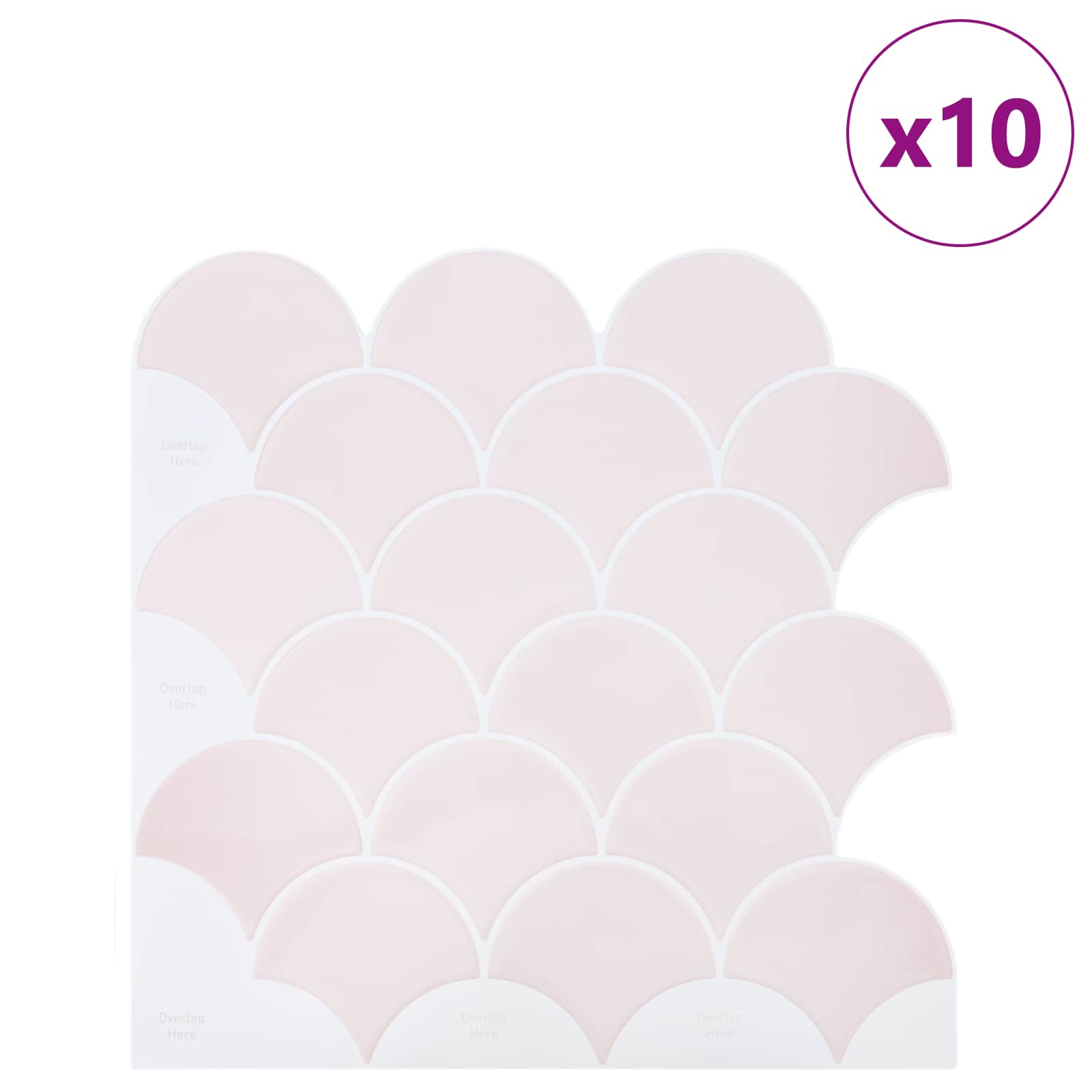 Pločica riblje ljuske 10 pcs Svijetlo ružičasta 30 x 30 cm